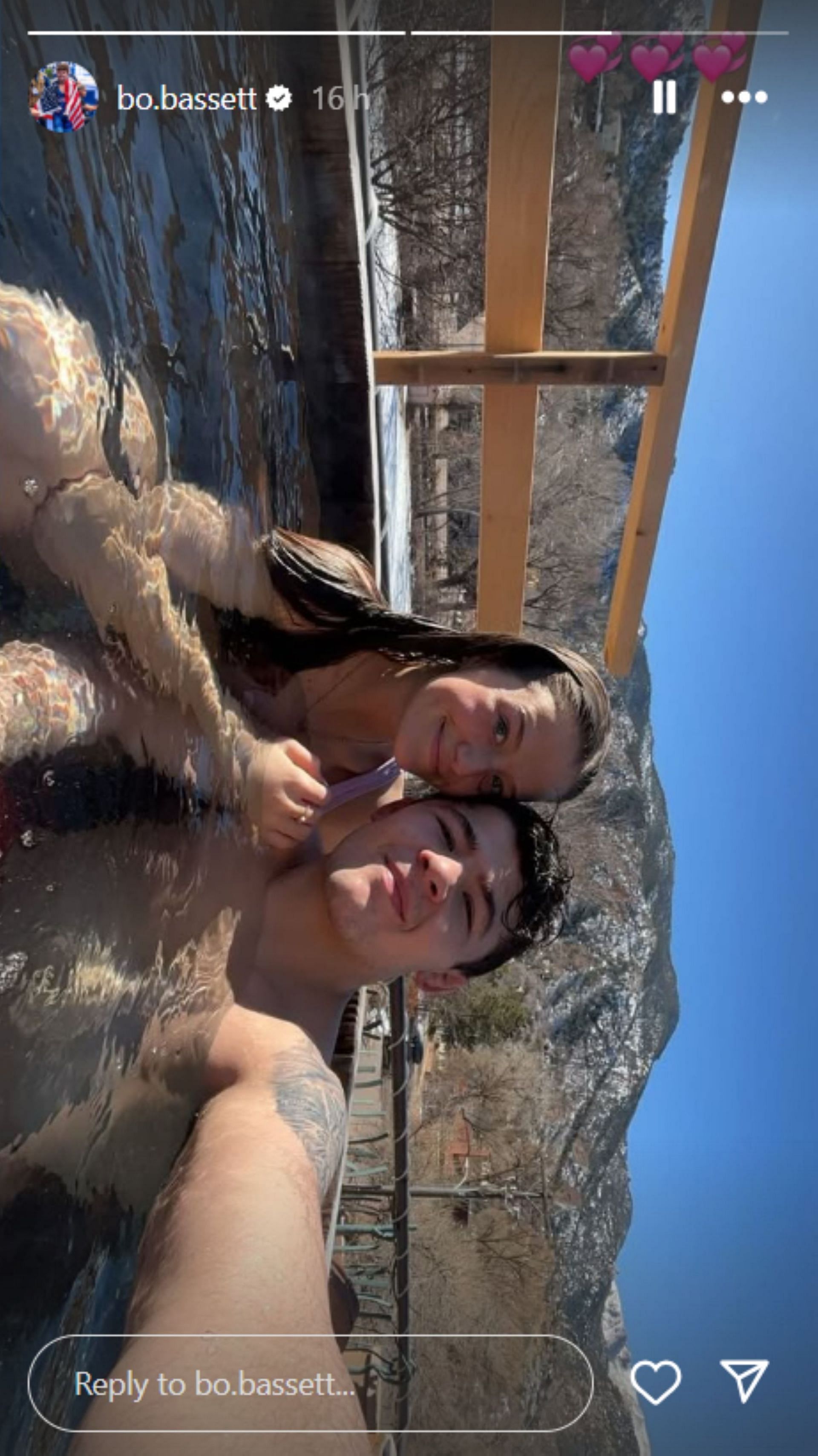 Bo Bassett with his girlfriend Ayda enjoying in the tub; Instagram - @bo.bassett