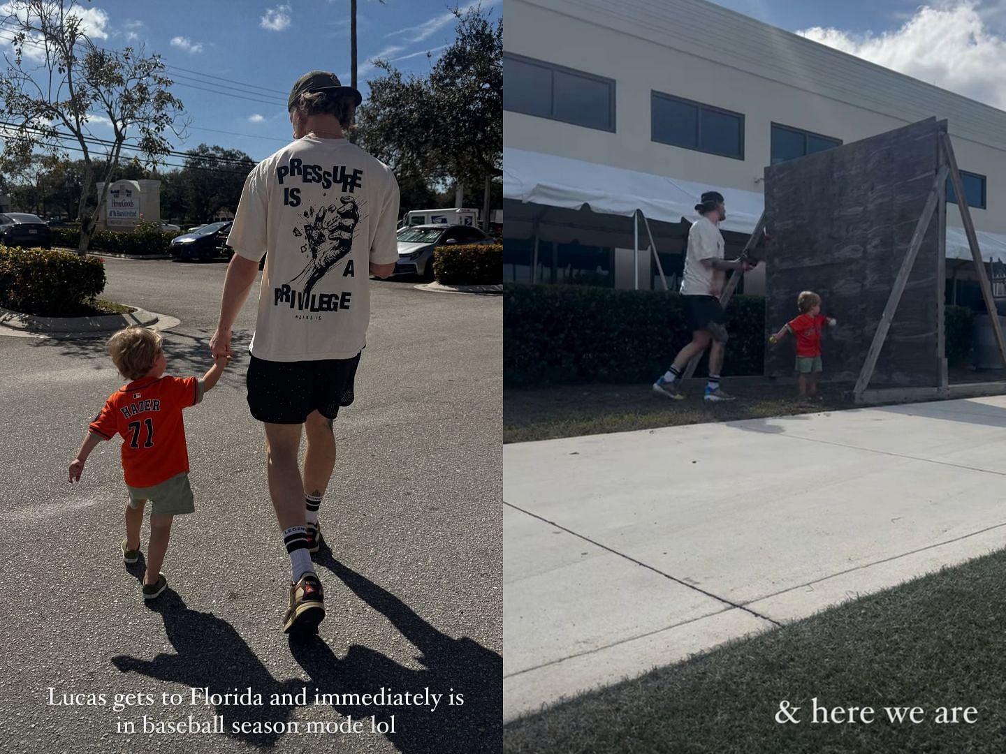 Josh Hader&#039;s wife shares clips of father-son bonding time. Source - Instagram/@mariajhader