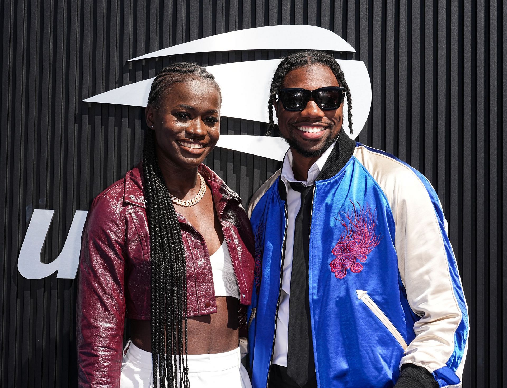 Jamaican two-time Olympian Junelle Bromfield with her fianc&eacute; Noah Lyles of the USA at the 2024 US Open - Source: via Getty Images