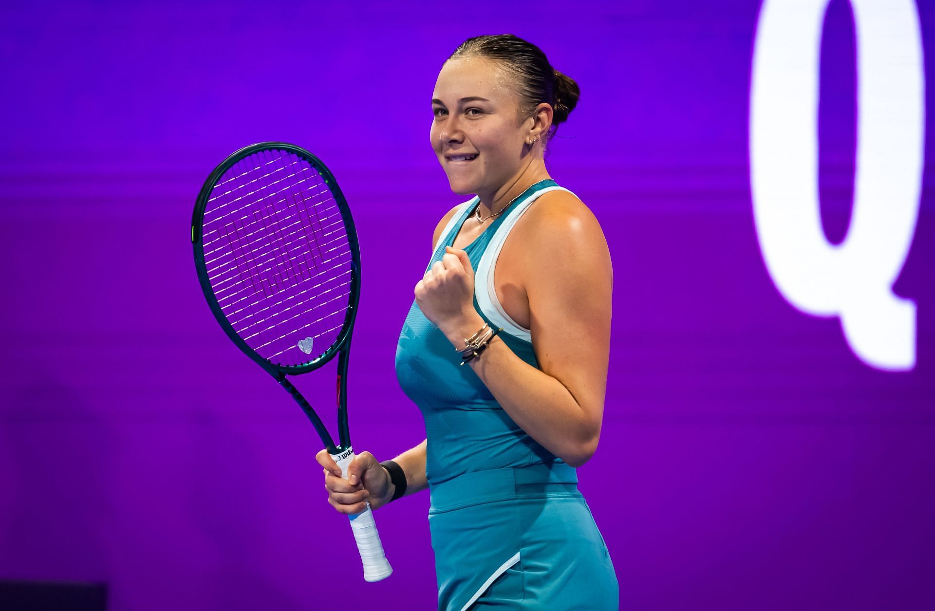 Anisimova in action at the Qatar TotalEnergies Open - Source: Getty