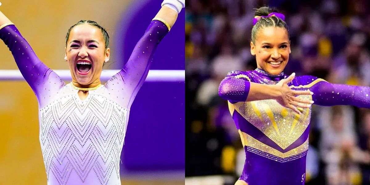 Aleah Finnegan share glimpses of her senior year at LSU Gymnastics so far. (Images by Getty)