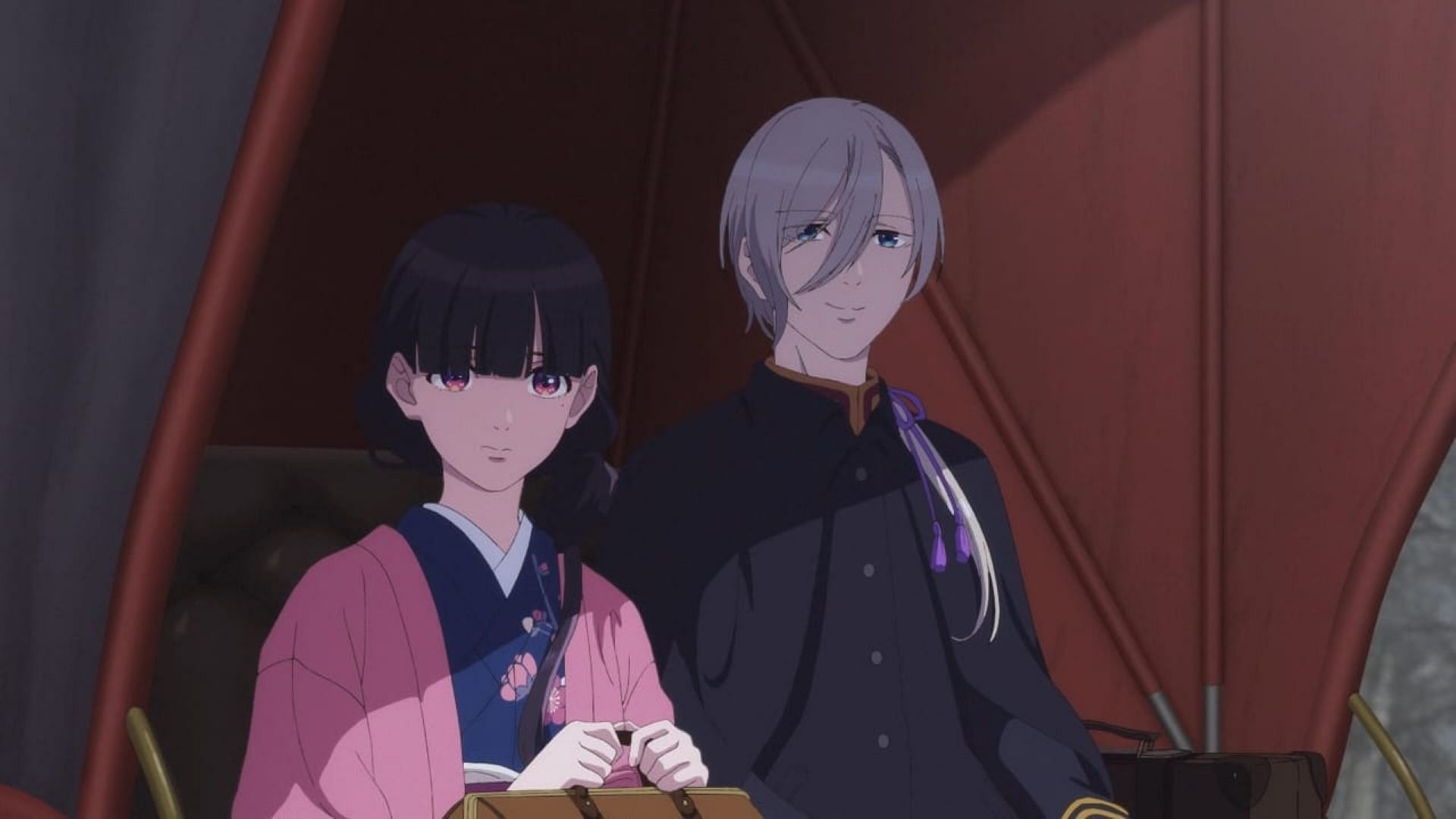 Miyo and Kiyoka on their way to Takaihito&#039;s castle (Image via Kinema Citrus)