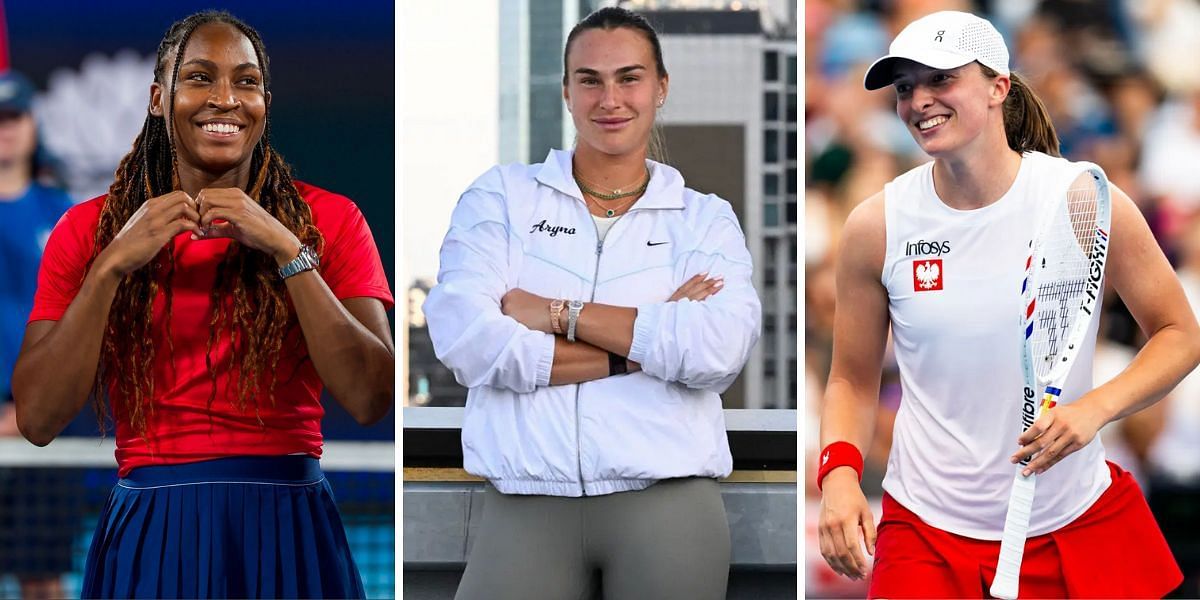 Coco Gauff (L), Aryna Sabalenka (middle) and Aryna Sabalenka (R) (Image Source: Getty)