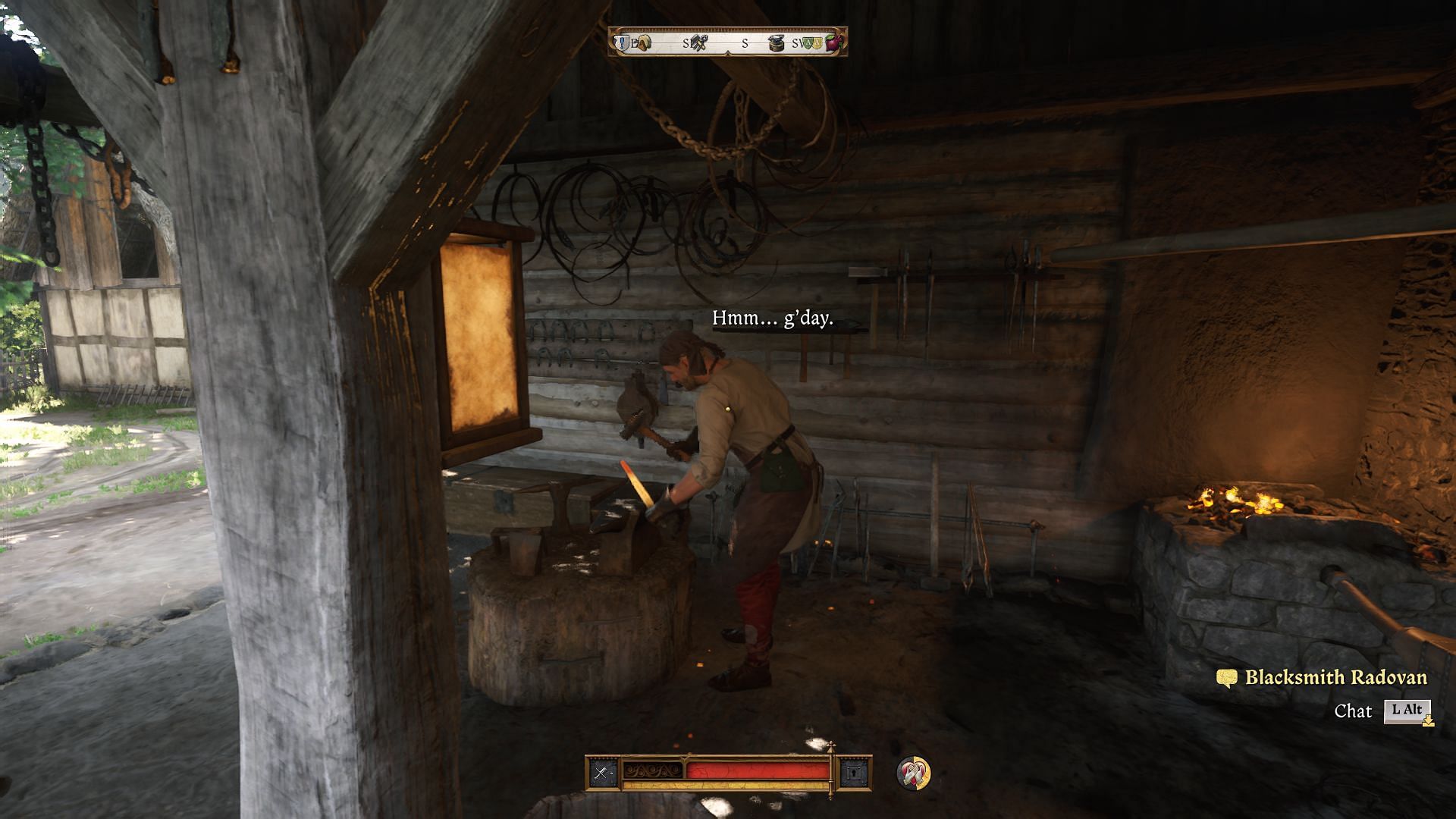 If you need better weapons, look no further away than Blacksmith Radovan (Image via Deep Silver)