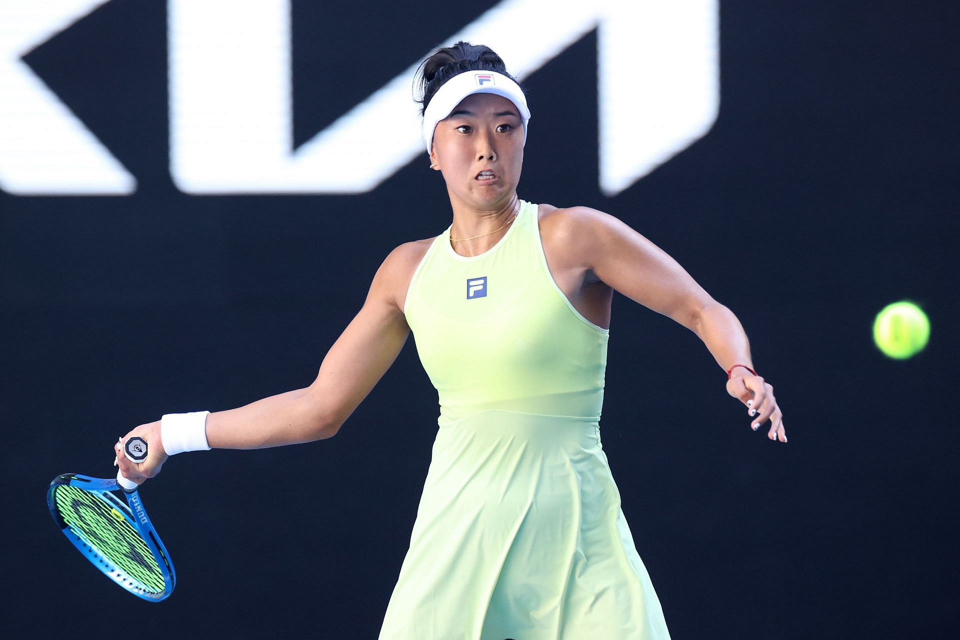 Ann Li plays a forehand against Madison Keys at the 2025 Australian Open - Day 3 - Source: Getty