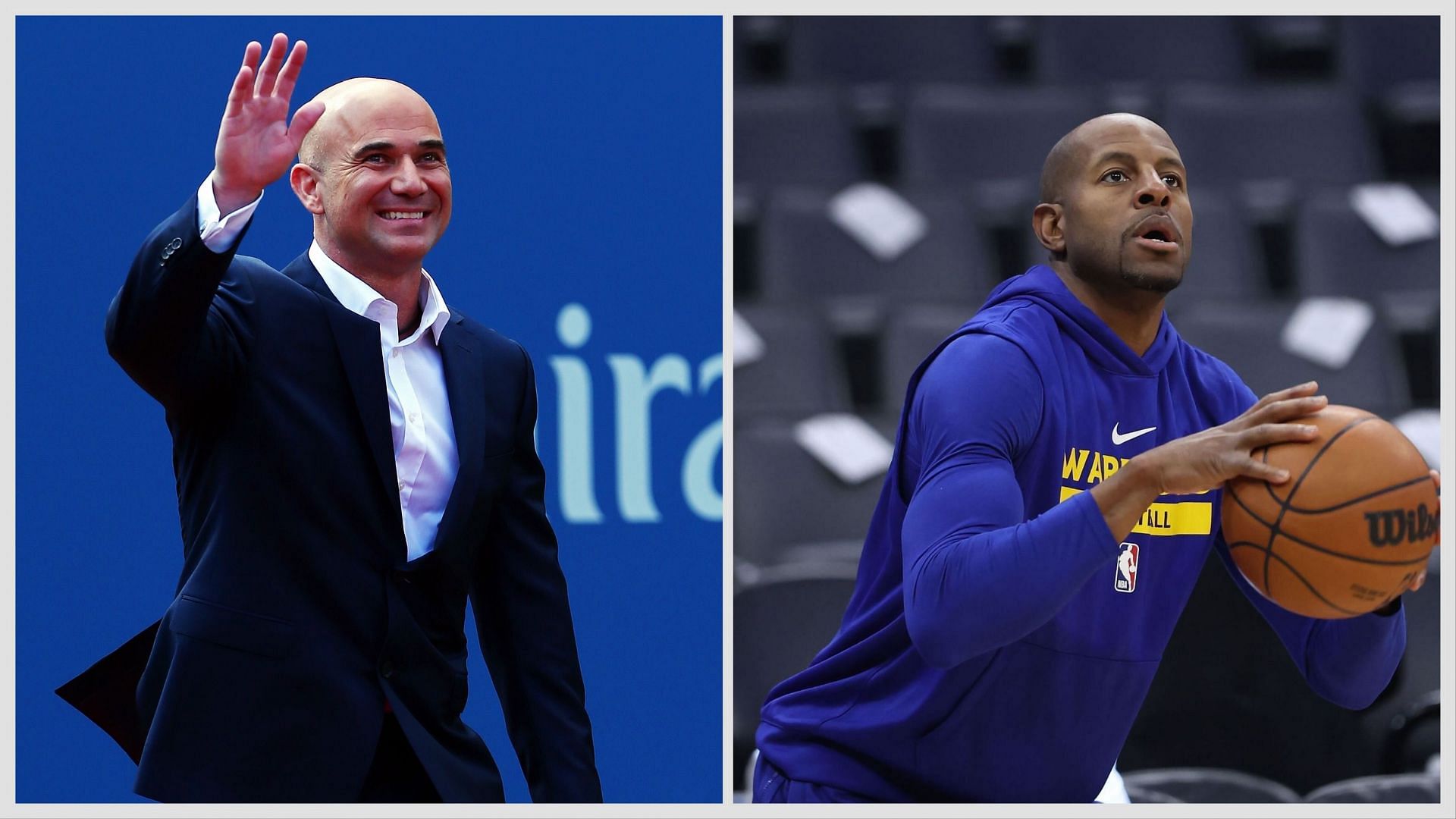 Andre Agassi(left) and Andre Iguodala(right). Images: Getty