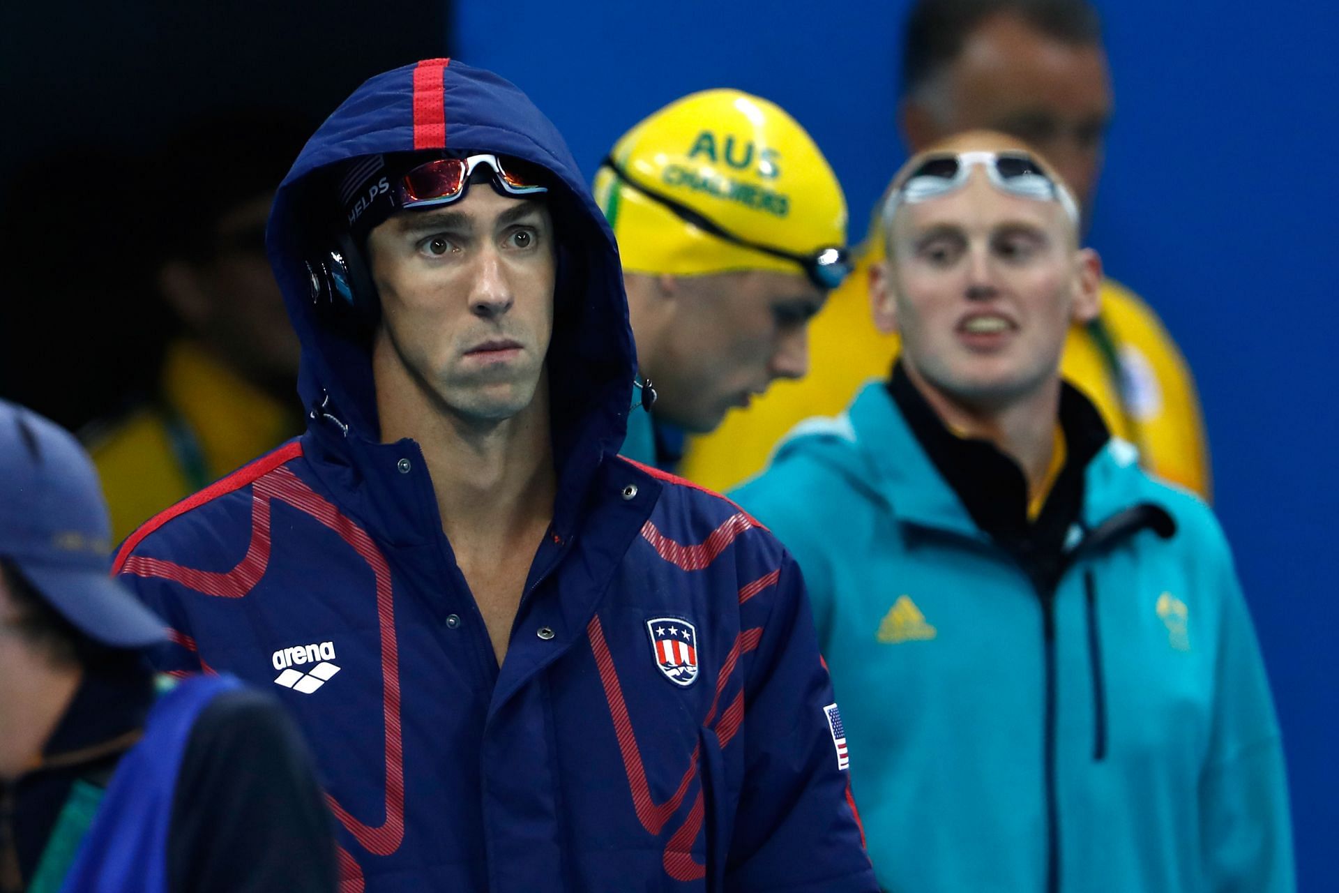 Michael Phelps during the Men&#039;s 4x100m relay event on the day 8 of the 2016 Rio Olympics (Image via: Getty Images)