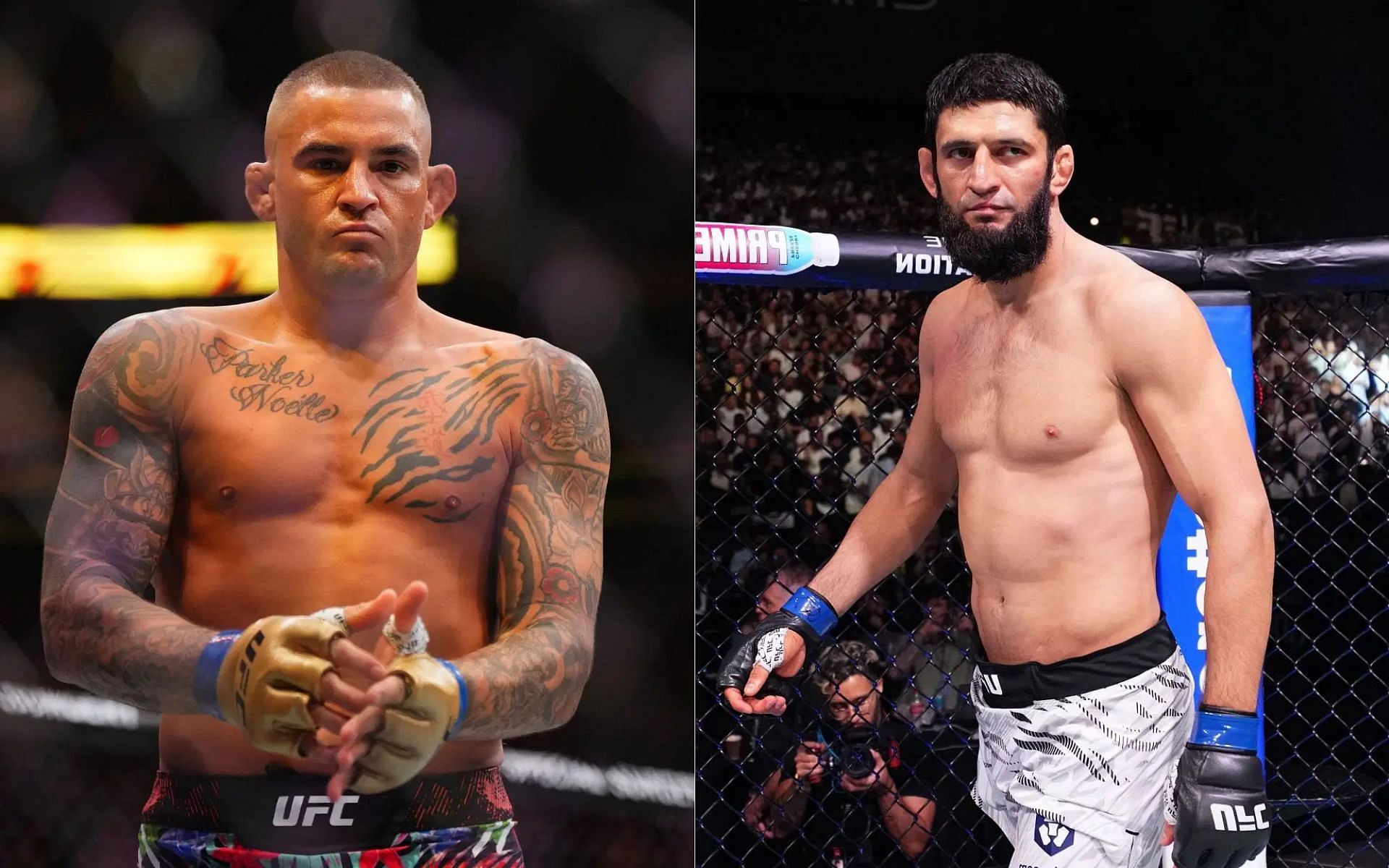 Dustin Poirier (left) once showered praise on Khamzat Chimaev (right) [Image courtesy: Getty]