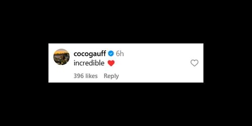 Coco Gauff's comment on Caitlin Clark's Instagram post