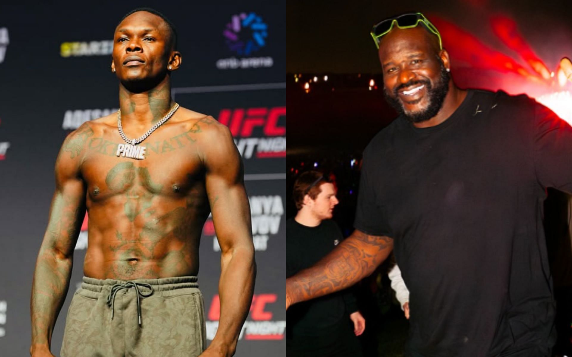 Israel Adesanya (left) graced the list of Shaquille O