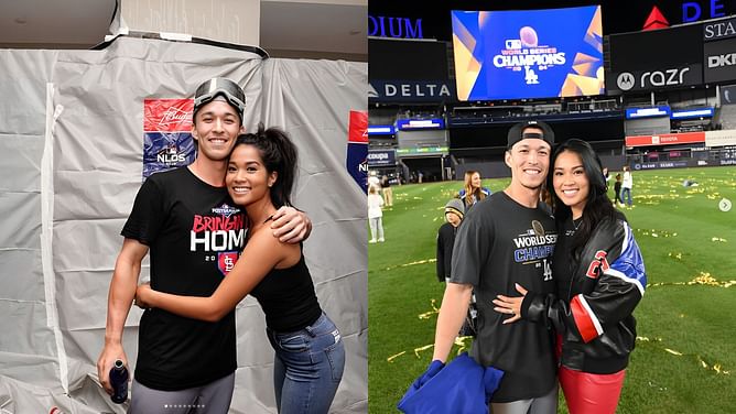 Dodgers 2B Tommy Edman's wife Kristen drops 5-word reaction to son Eli enjoying rain in fleece-lined hooded jacket