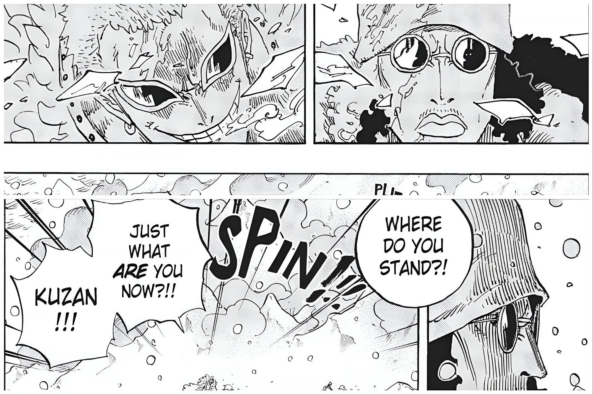 Kuzan and Doflamingo as seen in the manga (Image via Shueisha)