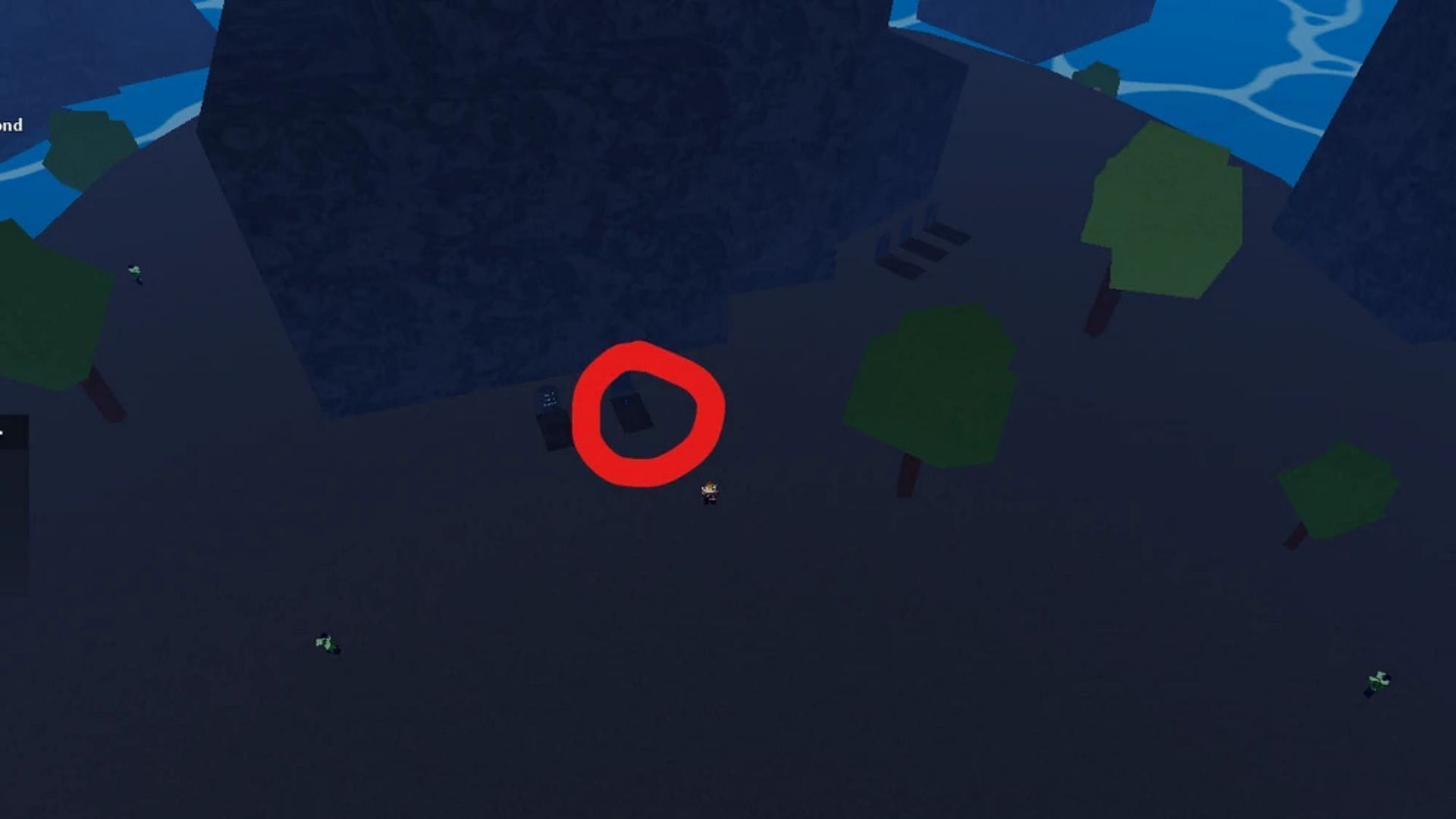 Find a Blue Flower on a grave in Graveyard (Image via Roblox)