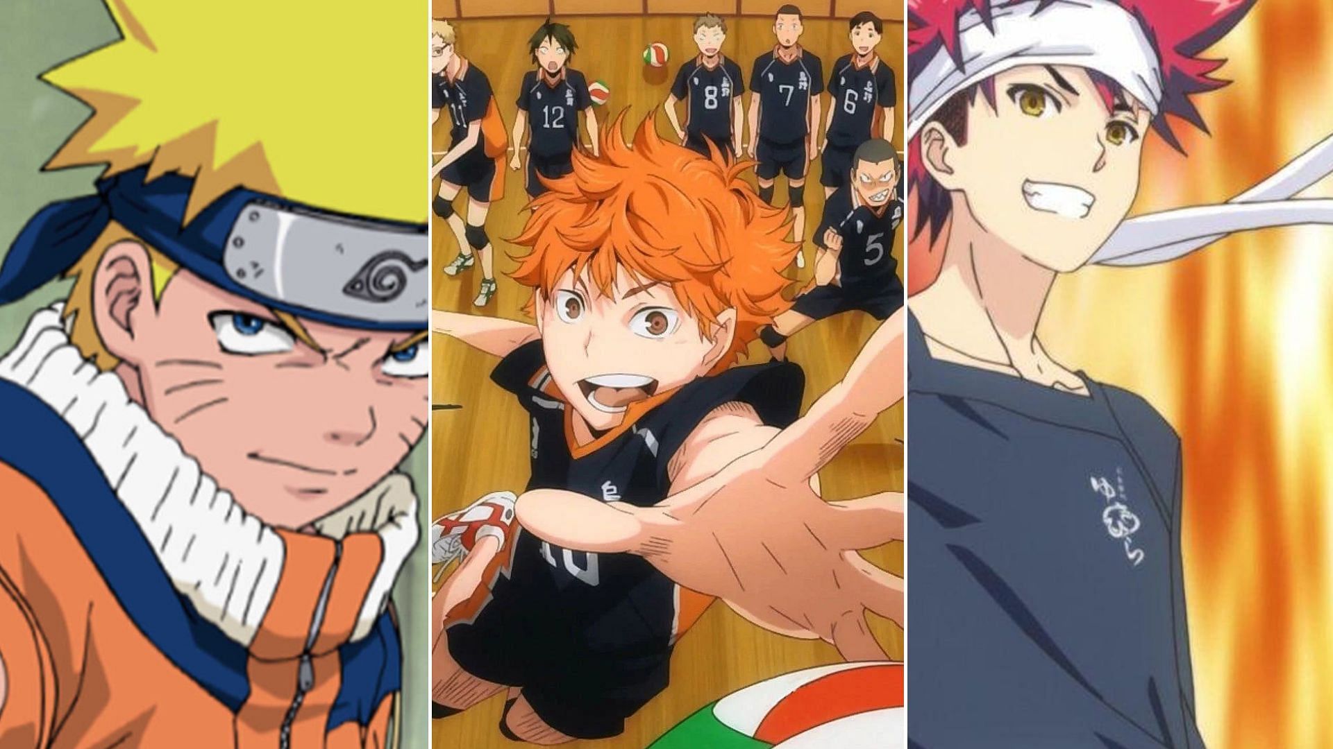 Naruto, Haikyu!!, Food Wars! 