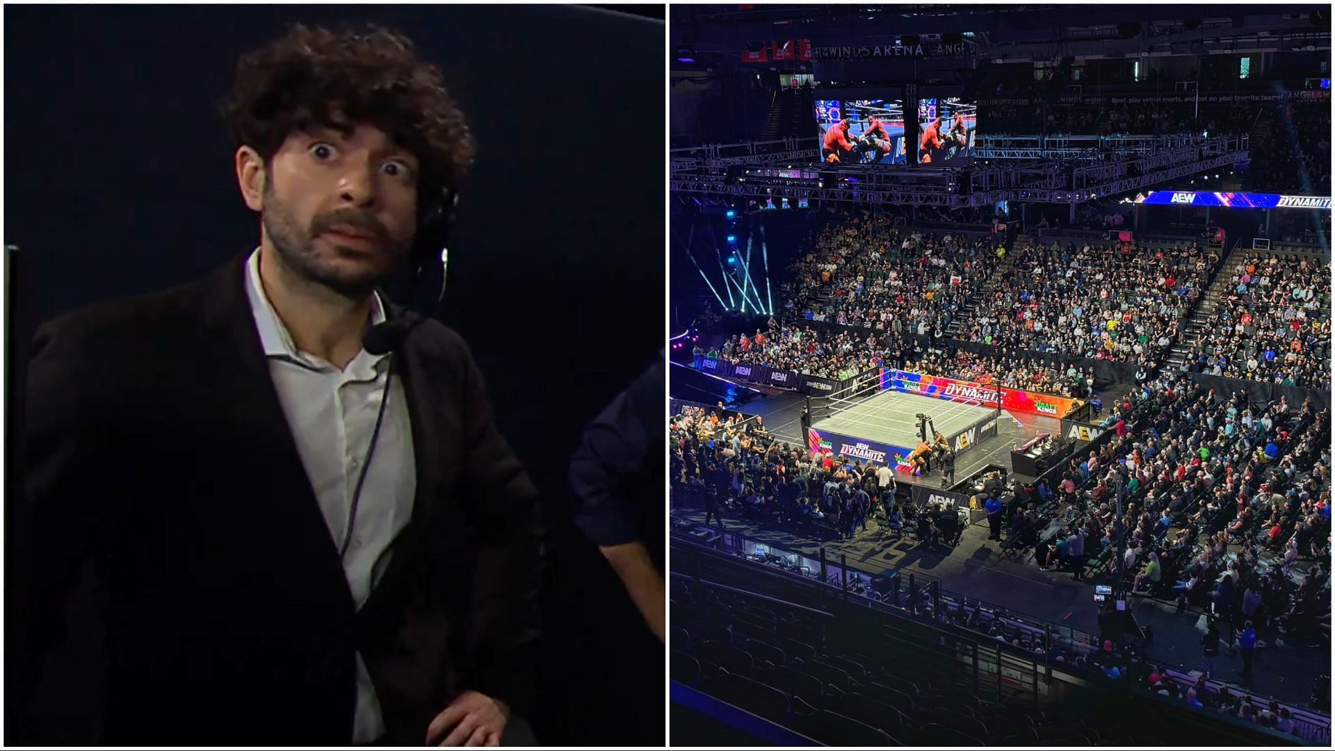 AEW President Tony Khan backstage, fans attend AEW Dynamite