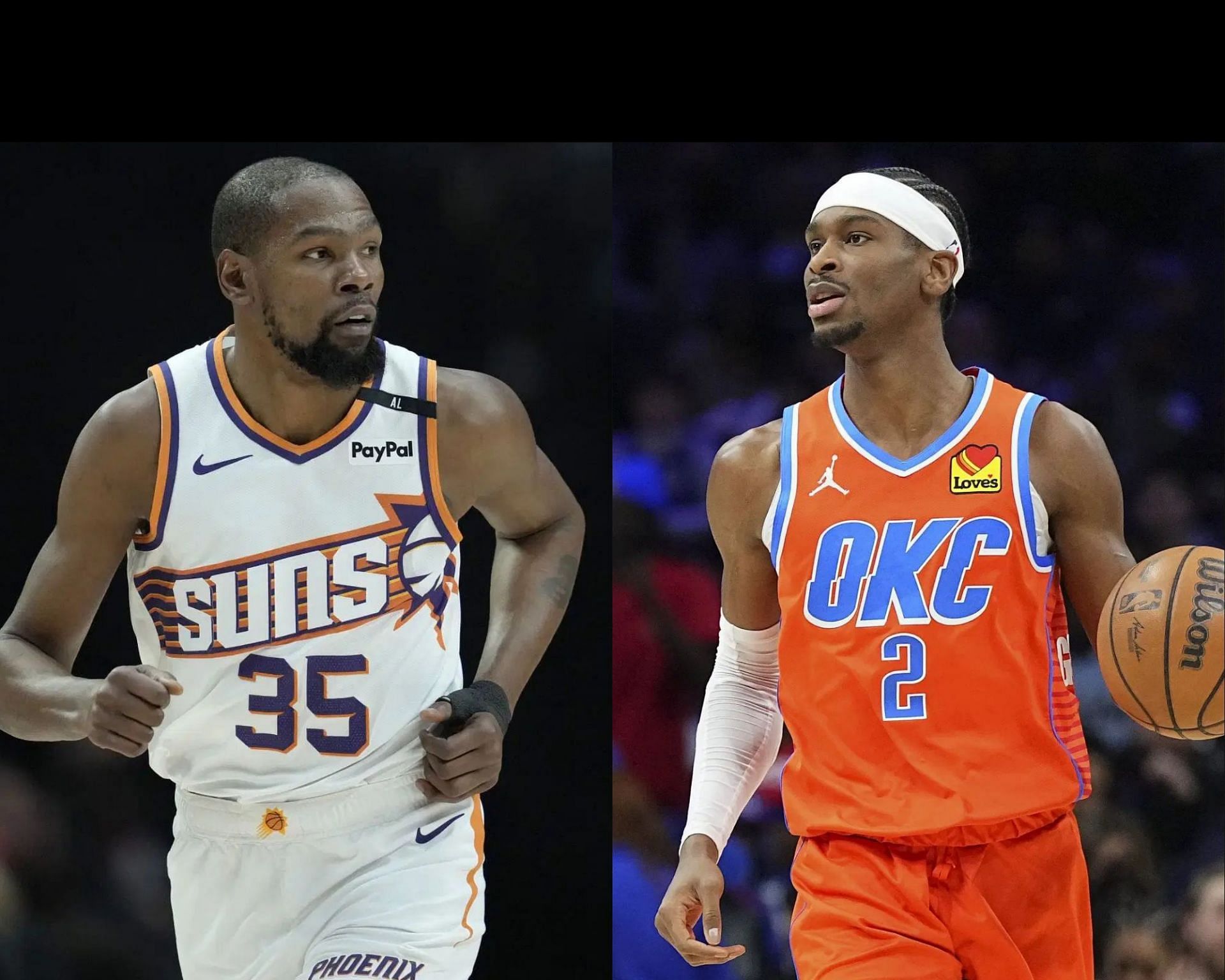 Kevin Durant and Shai Gilgeous-Alexander (Image Sources: Getty)