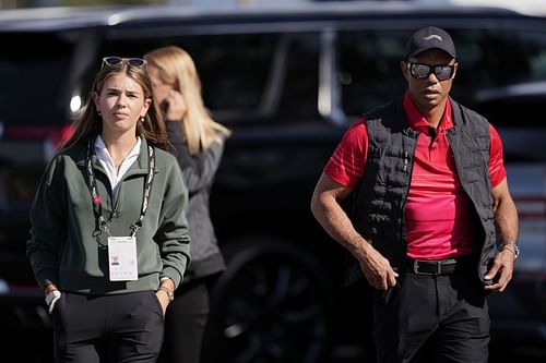 Tiger Woods and Kai Trump at the Genesis Invitational 2025 (Source: Getty)