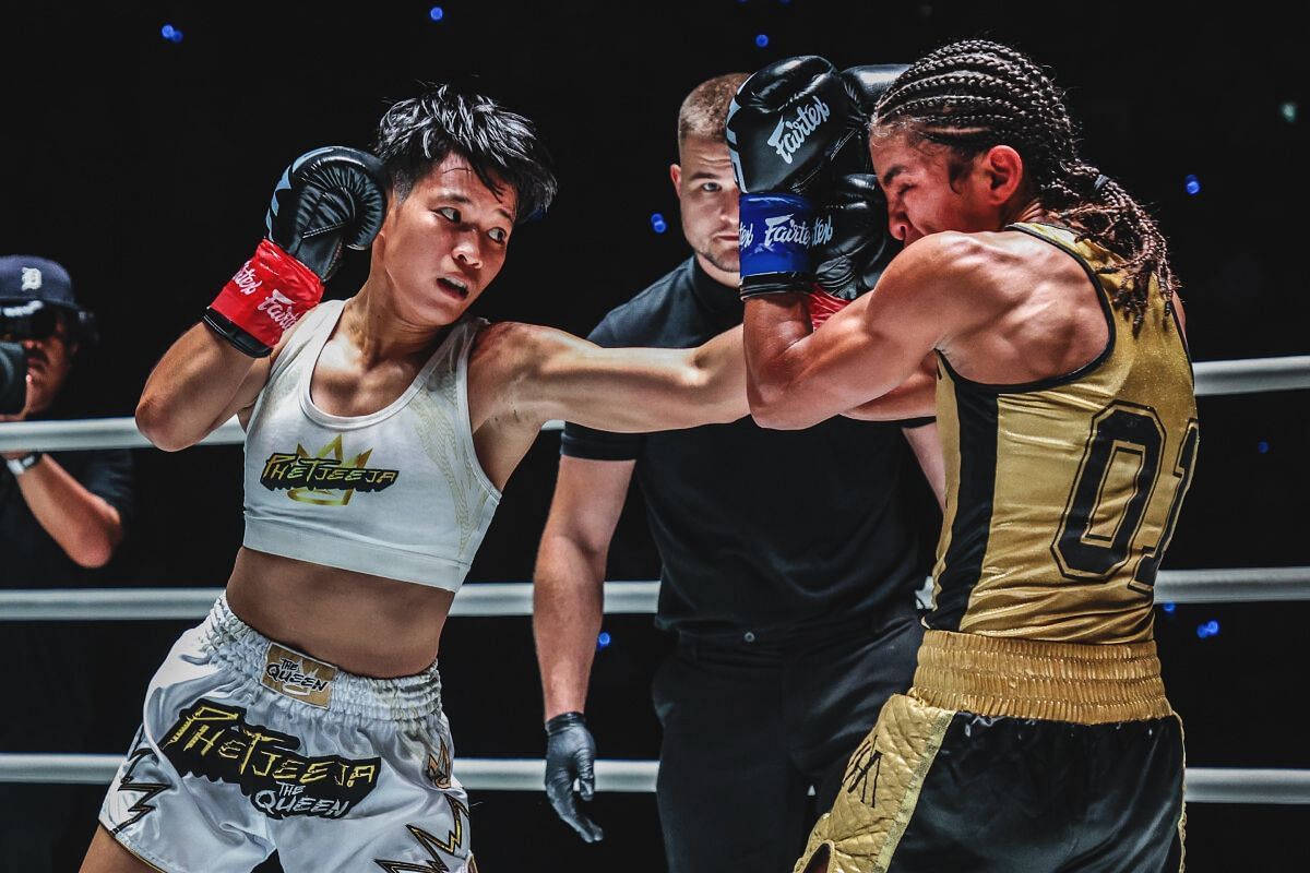 Anissa Meksen (left), Phetjeeja (right) [Photo via ONE Championship]