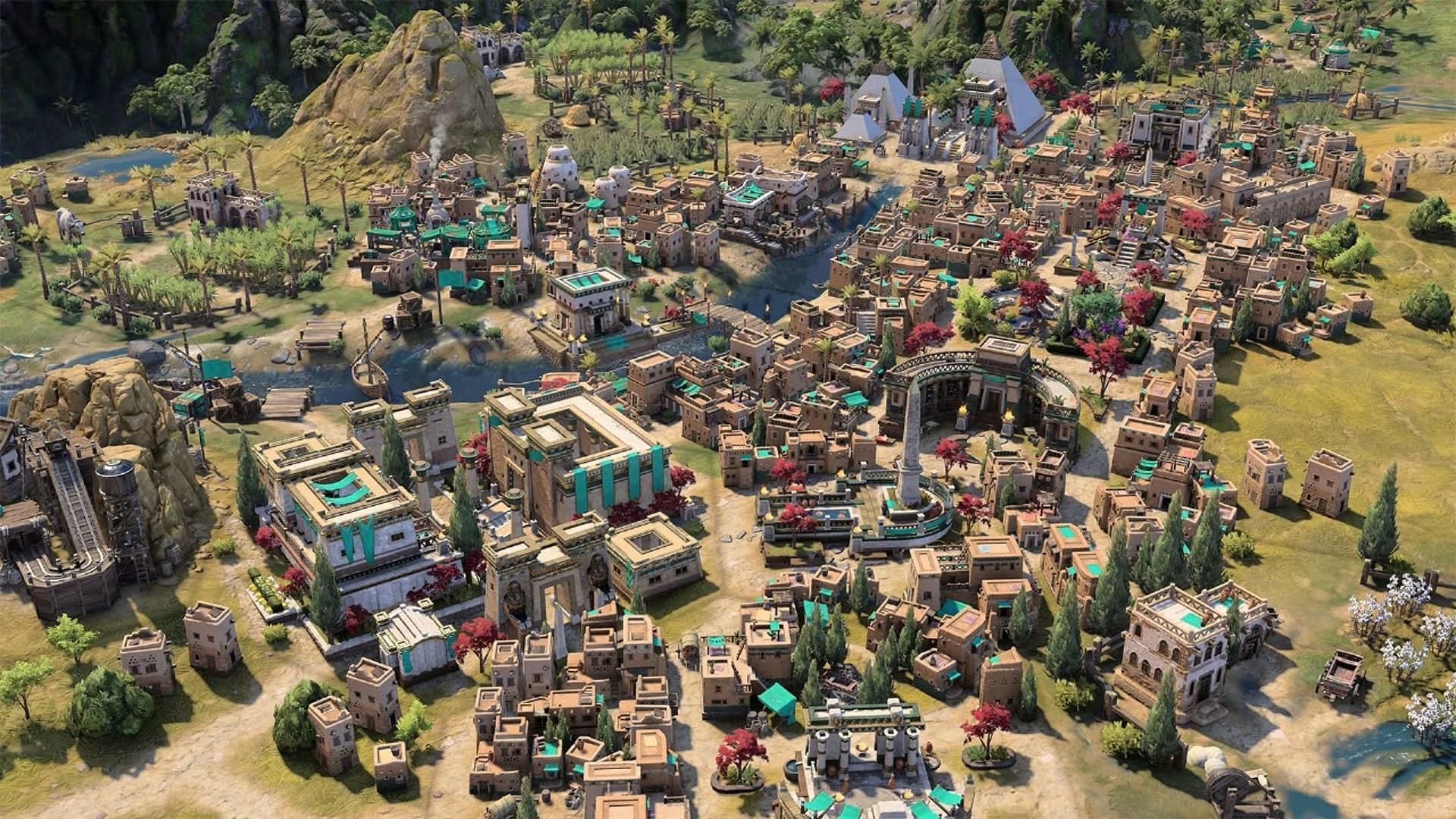 Egyptian city in Civilization 7 (Image via 2K Games)