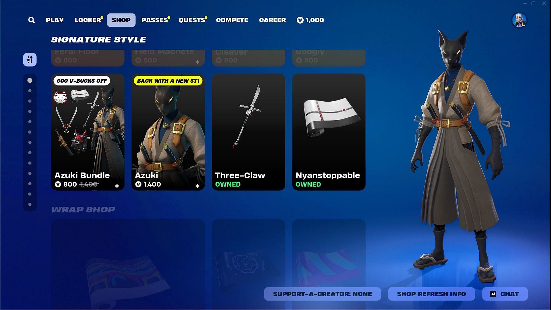 You can now purchase the Azuki skin in Fortnite (Image via Epic Games)