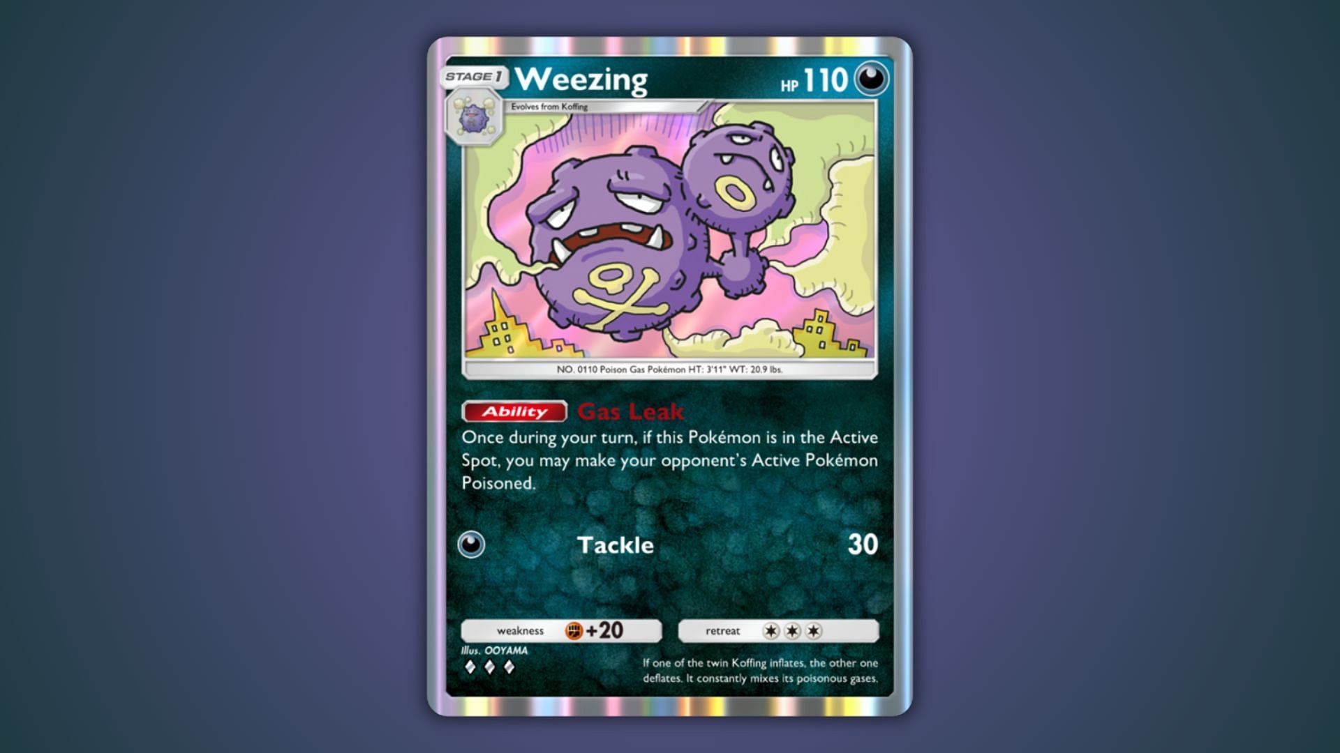 Weezing&#039;s card as seen in the game (Image via The Pokemon Company)