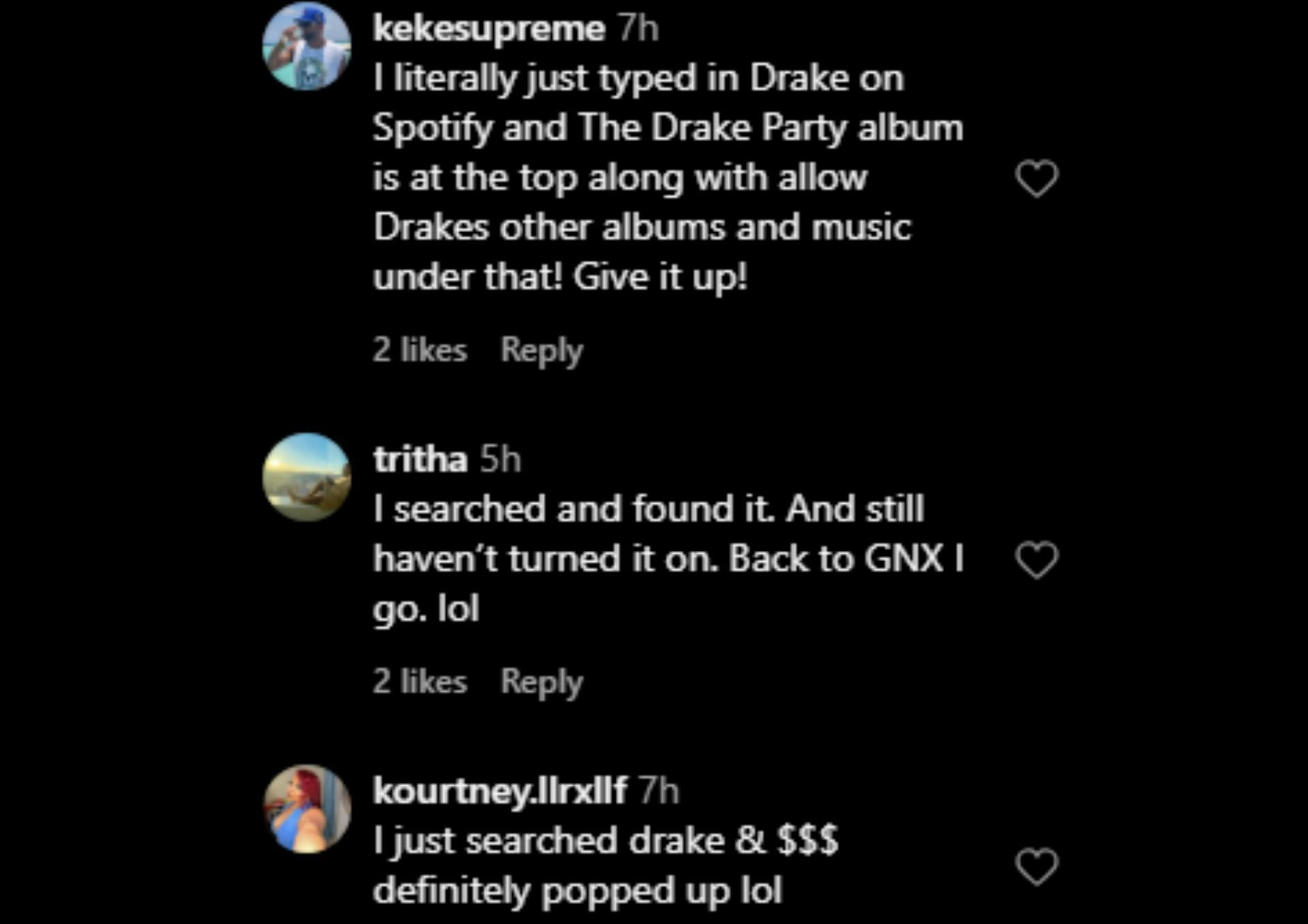 Internet users react to Drizzy&rsquo;s social media activity (Image via Instagram)