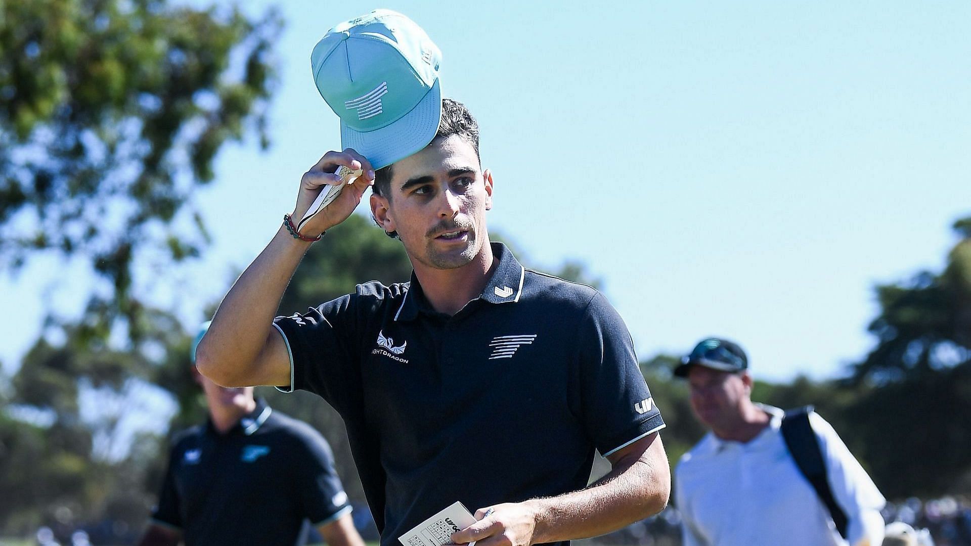 Joaquin Niemann does a shoey after winning the 2025 LIV Golf Adelaide. Image via Getty Images