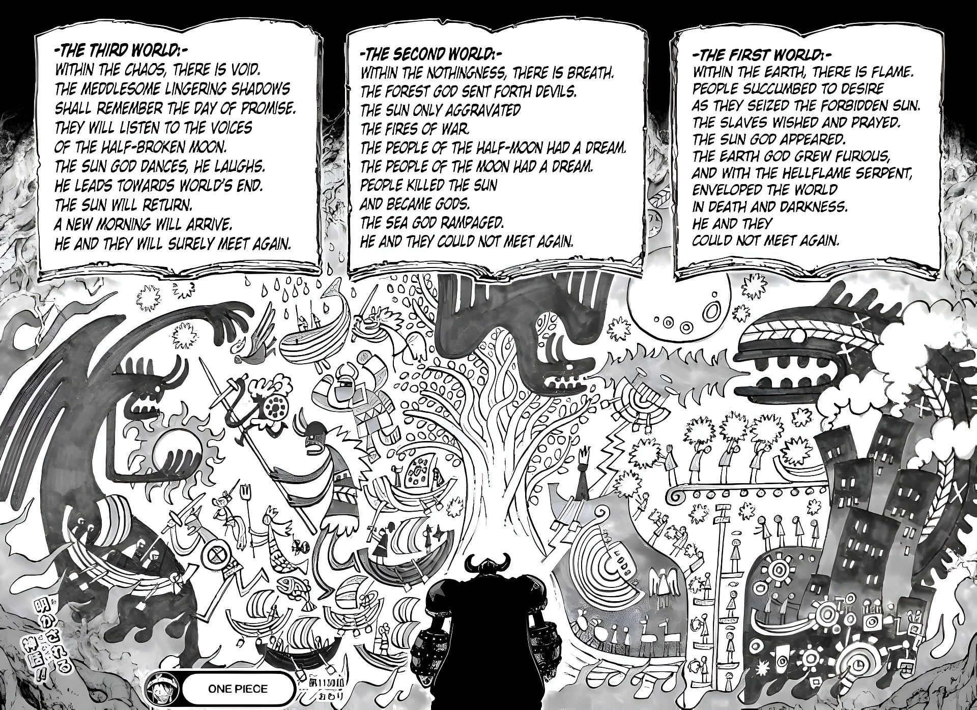 The mural and Harley Texts as seen in the manga (Image via Eiichiro Oda/Shueisha)