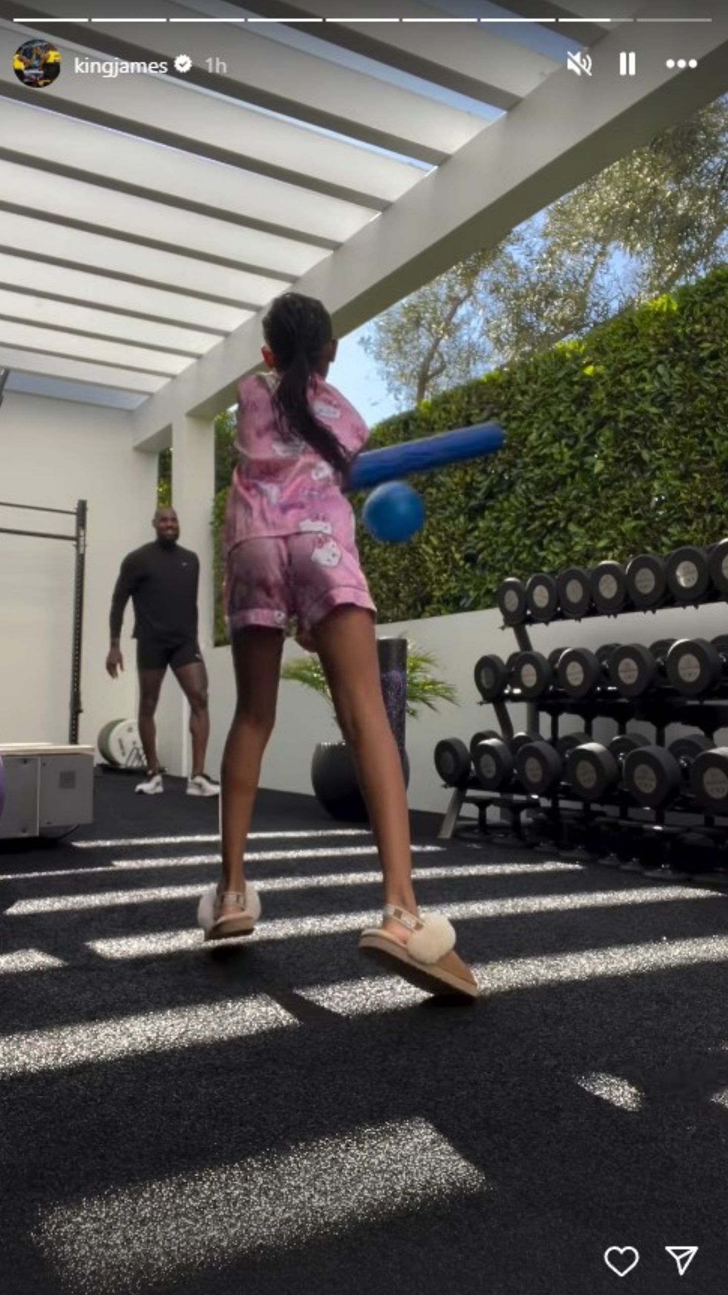 Zhuri spends time working out with James