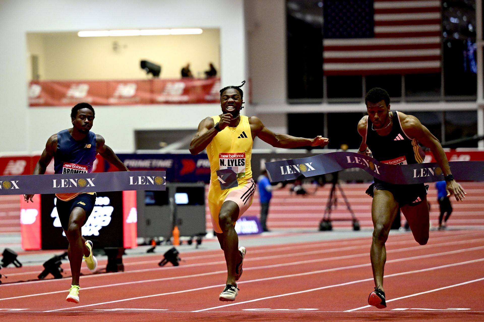 Lyles in action at the New Balance Indoor Grand Prix (Image Source: Getty)