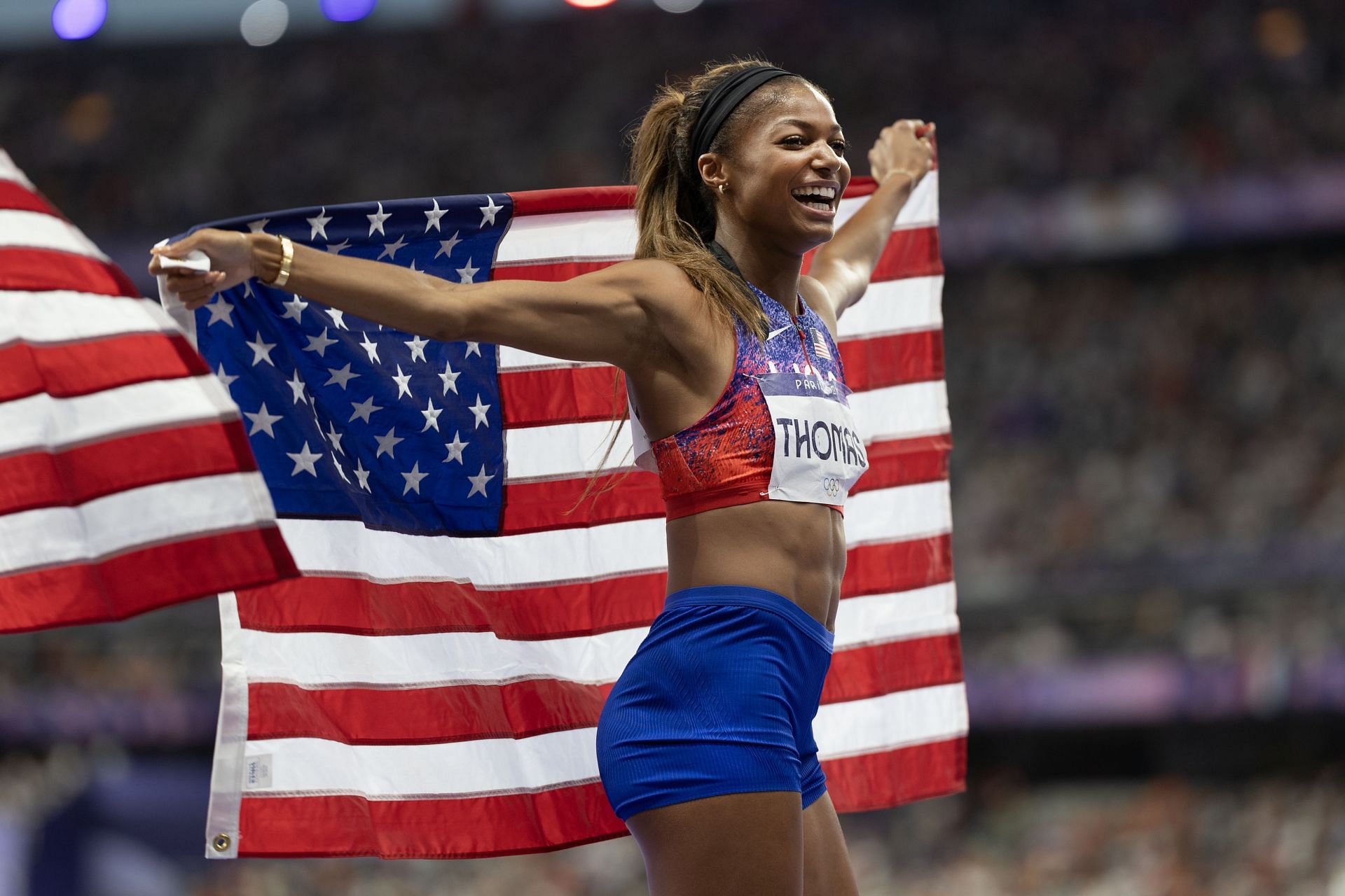 Gabby Thomas at the Olympic Games in Paris - Source: Getty