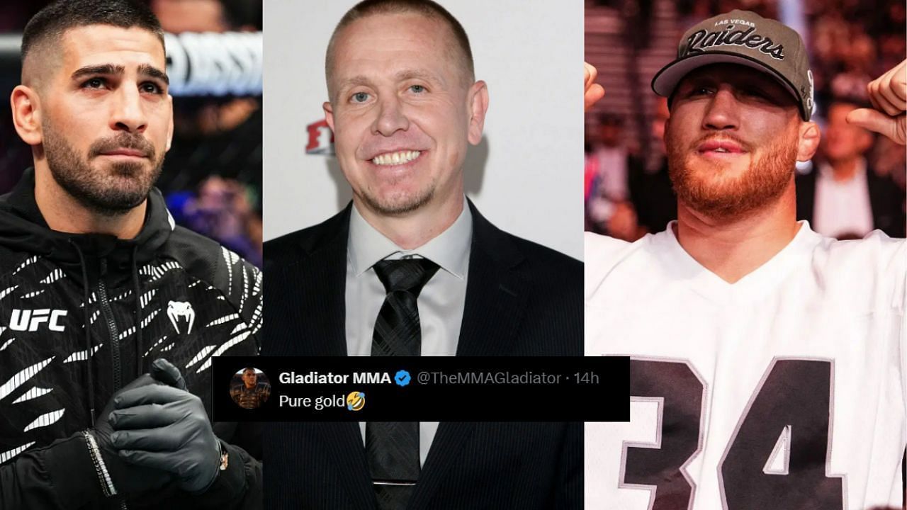 Ilia Topuria (Left), Trevor Wittman (Middle), and Justin Gaethje (Right) [Image Source - Getty]