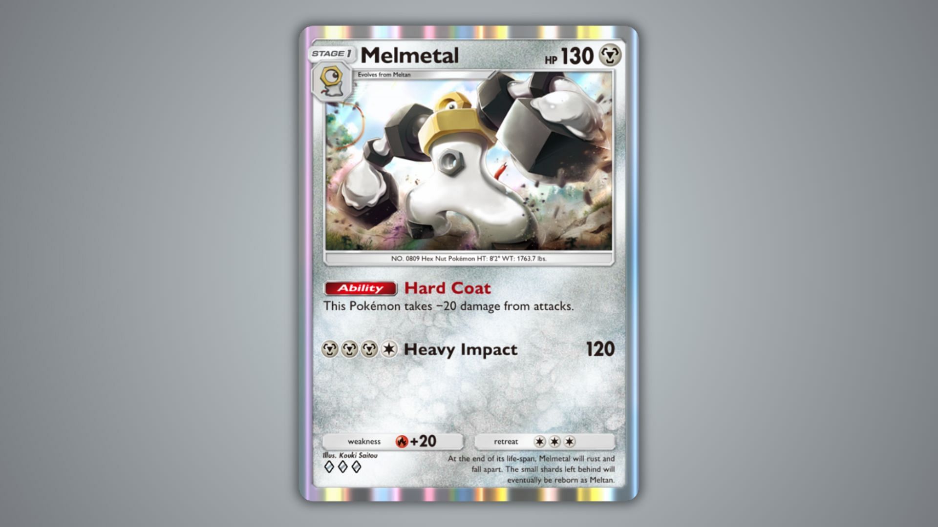 Melmetal&#039;s card as seen in the game (Image via The Pokemon Company)