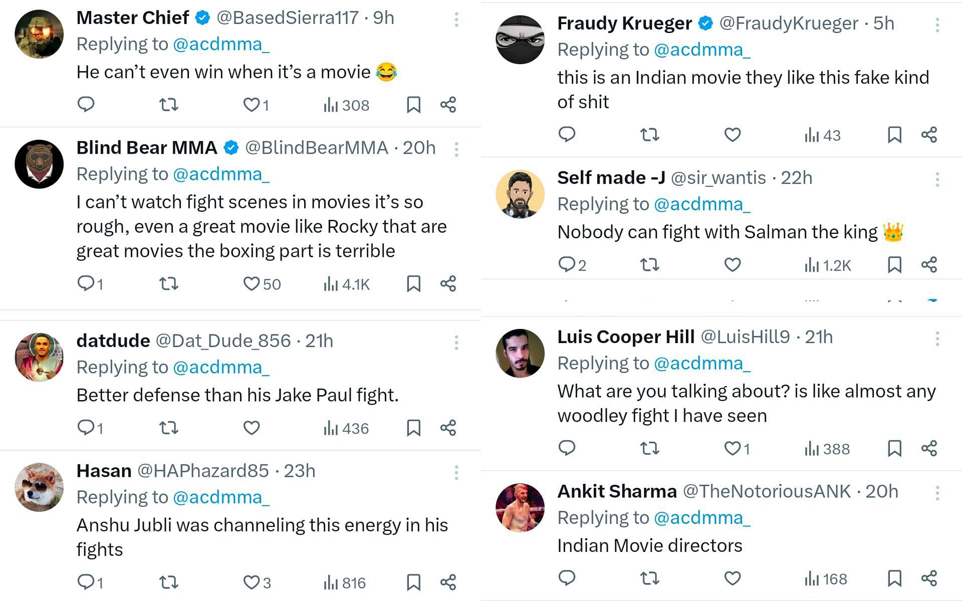 Fan reactions. [Screenshot courtesy: @acdmma_ on X]