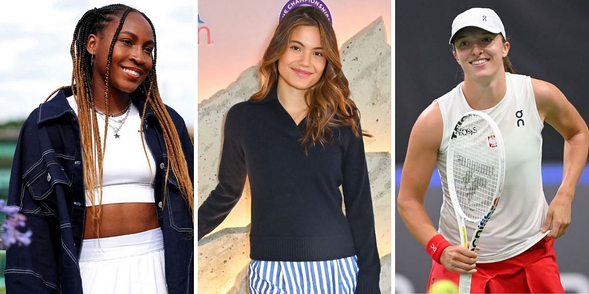 Coco Gauff (L), Emma Raducanu (middle) and Iga Swiatek (R) (Image Source: Getty)