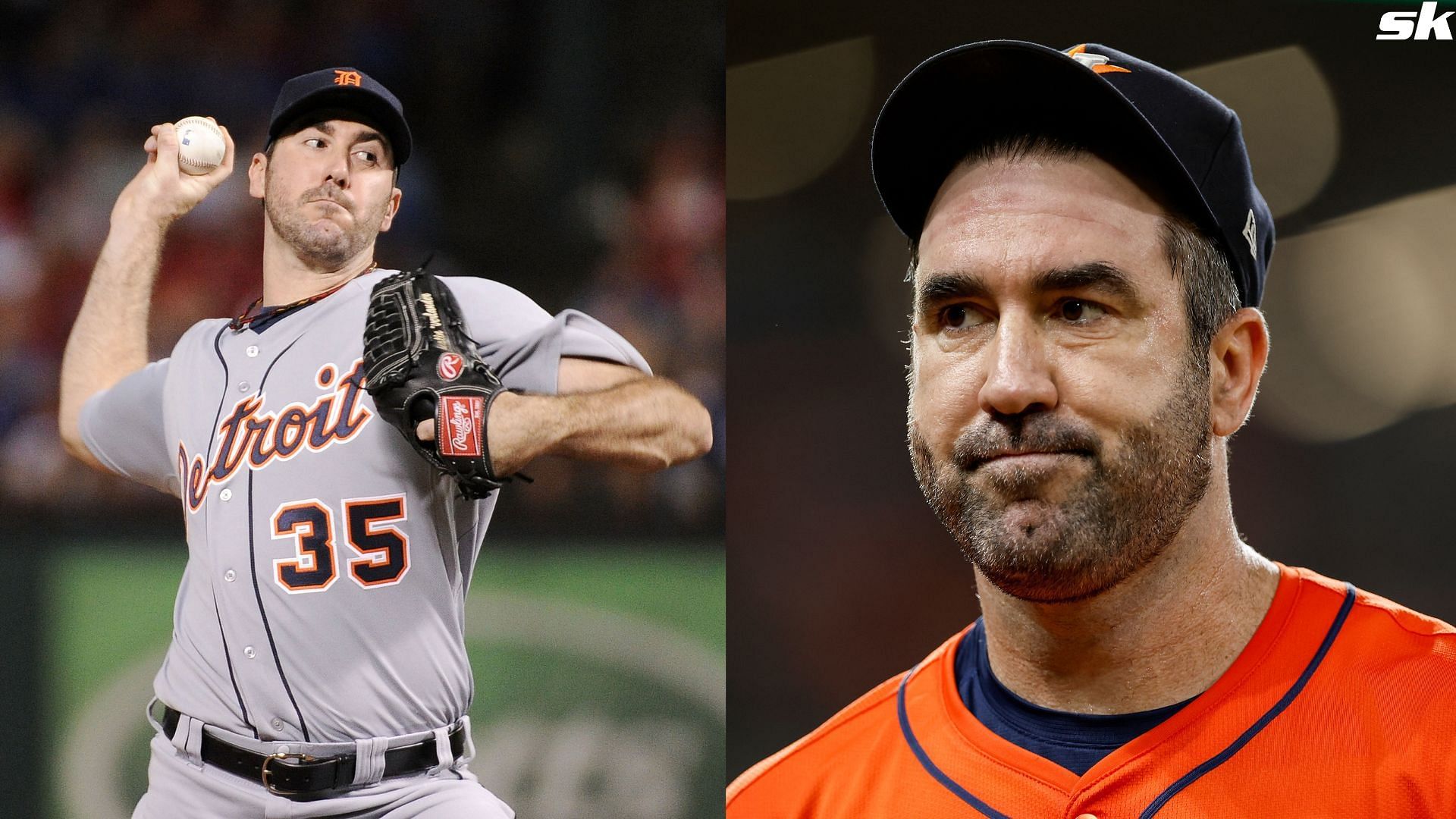 Justin Verlander of the Houston Astros reacts after the fourth inning against the Los Angeles Angels at Minute Maid Park (Source: Getty)