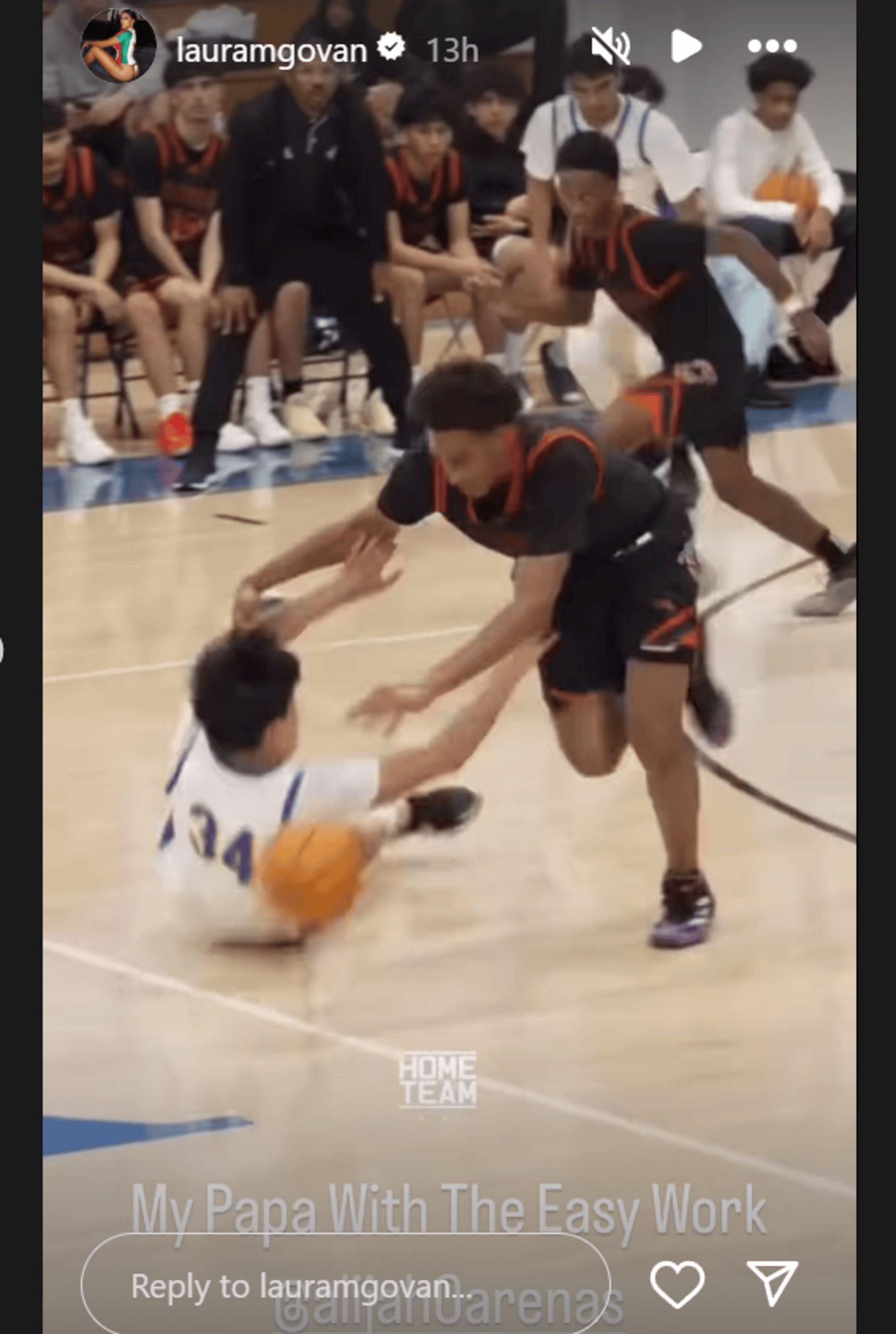 Laura Govan shares highlights from Alijah Arenas&#039;s game (Source: Instagram/@lauramgovan_)