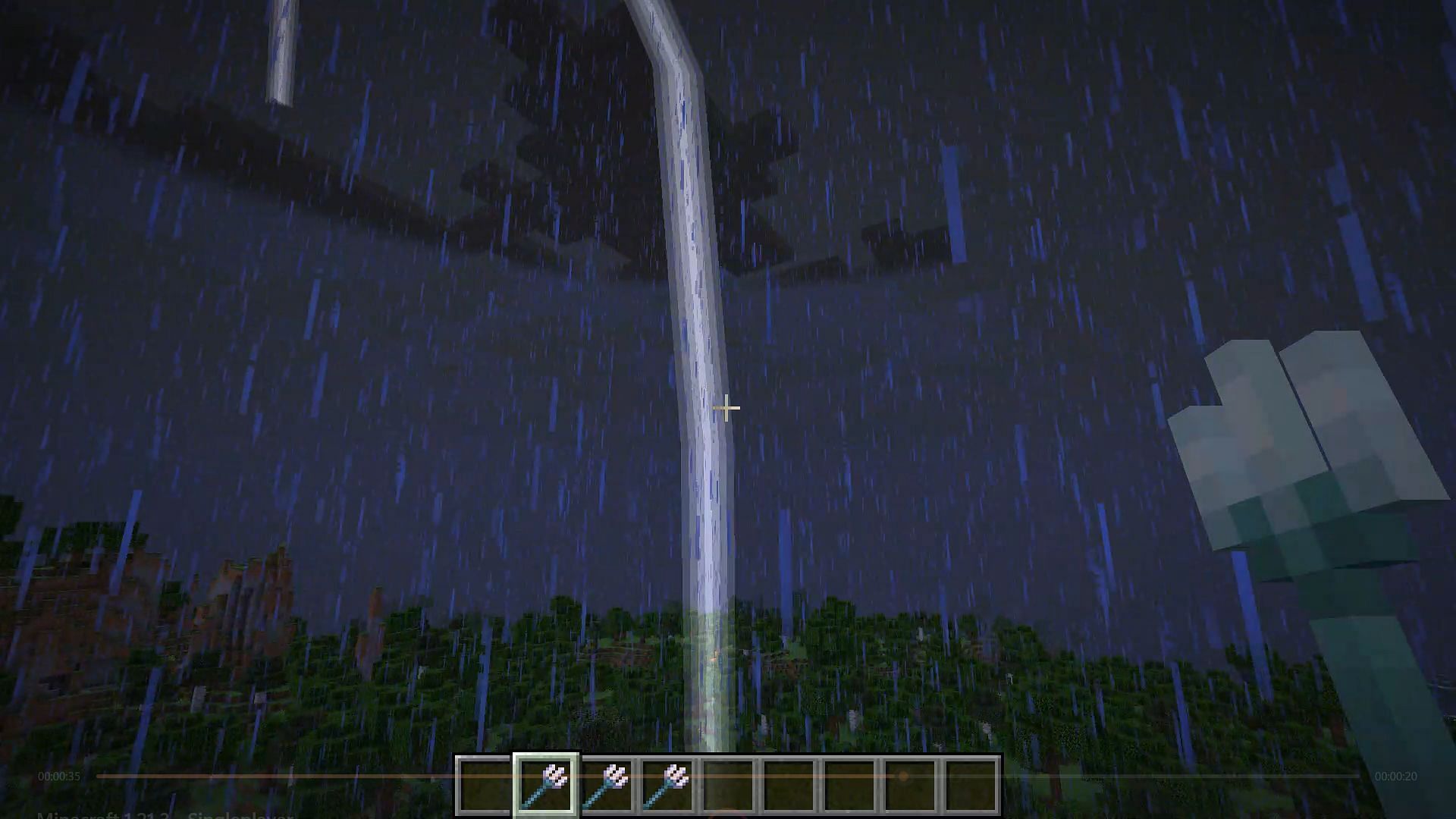 Harsh weather would be dangerous to fight (Image via Mojang Studios)