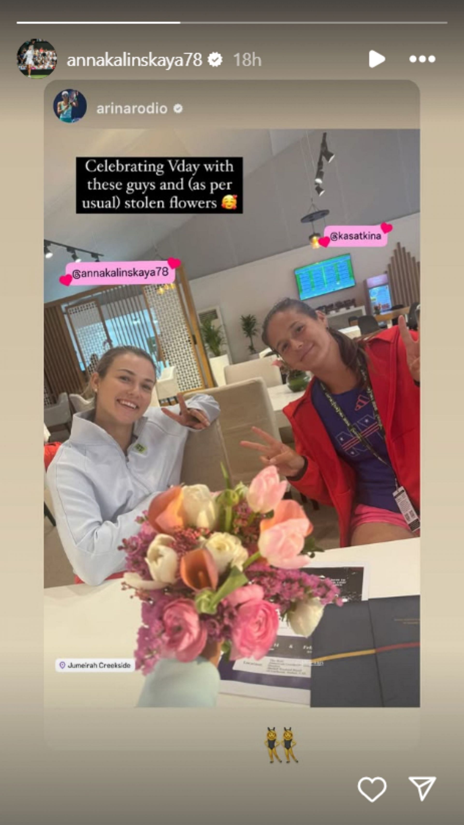 Anna Kalinskaya ditches celebrates Valentine&#039;s Day with her girls; Instagram - @annakalinskaya