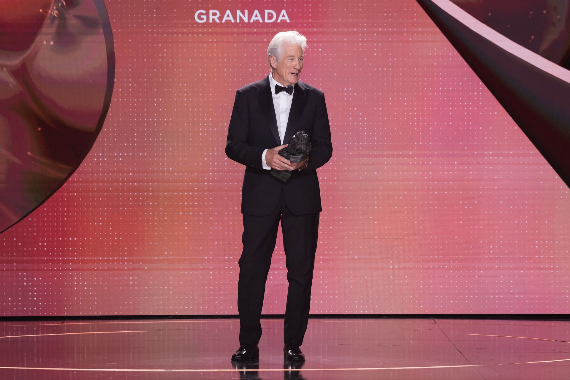 Richard Gere accepts the International Goya Award on February 08 in Granada, Spain. (Image via Getty)