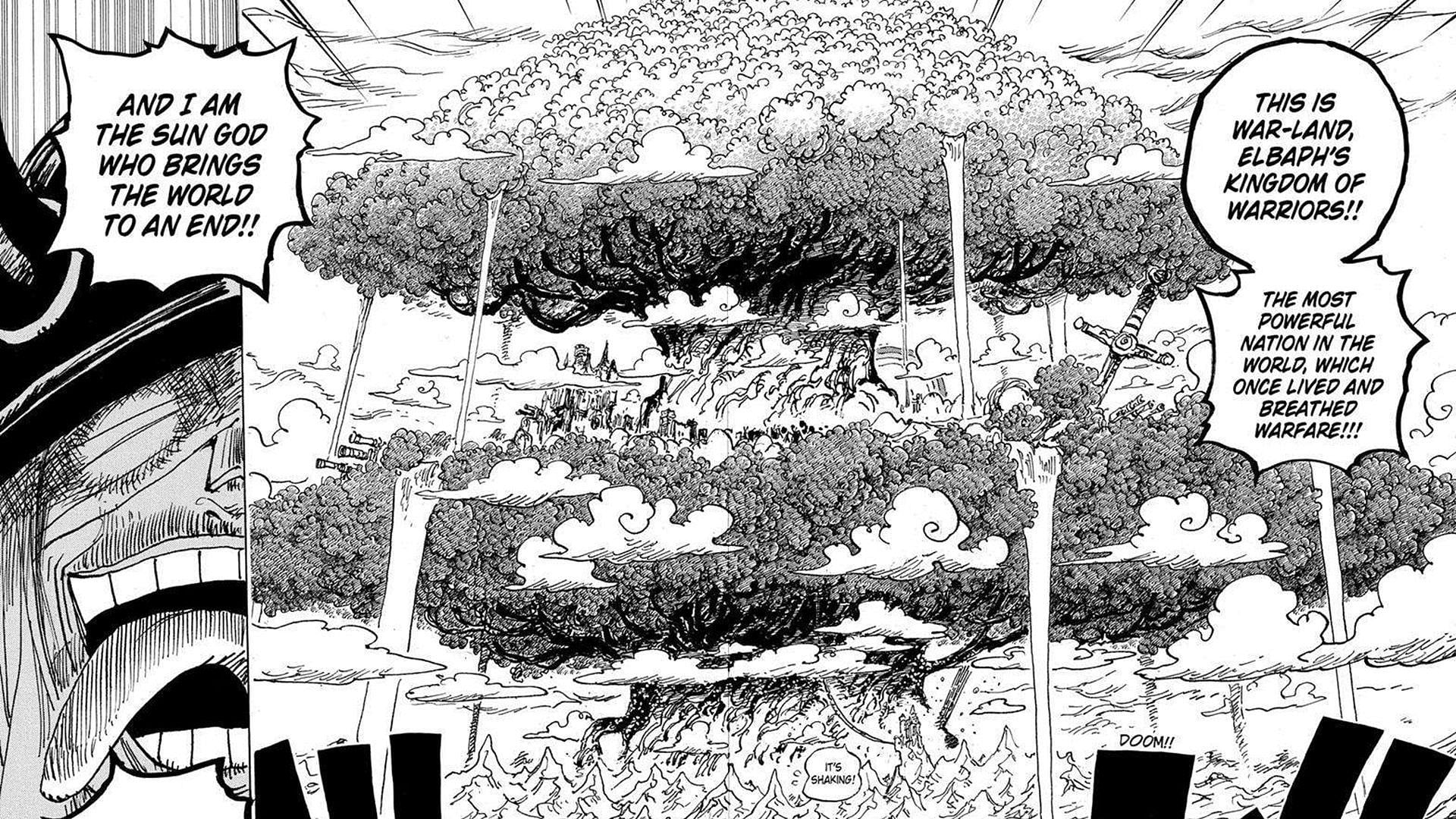 Elbaph&#039;s Treasure Tree Adam as seen in the manga (Image via Shueisha)