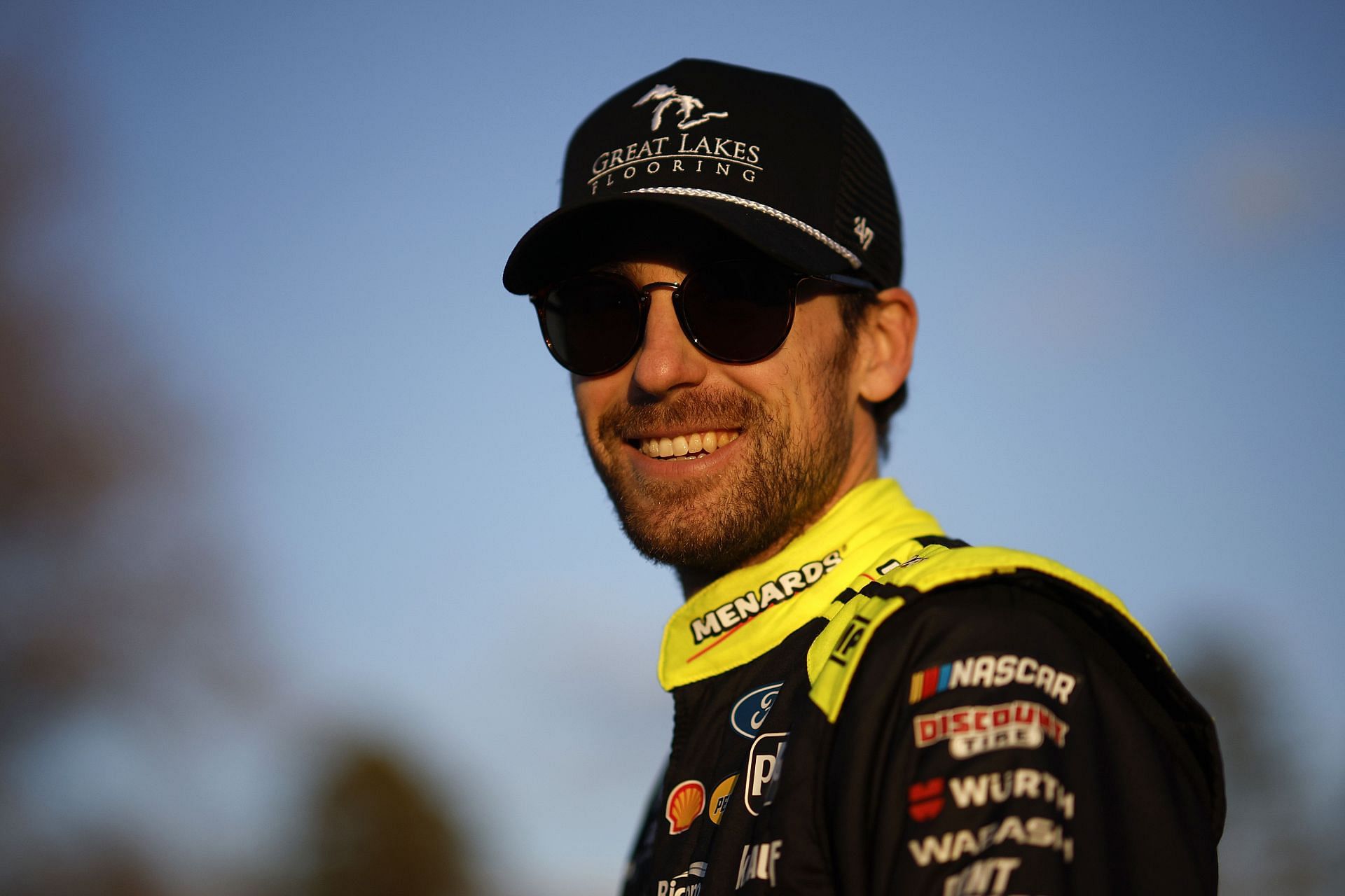 WINSTON SALEM, NORTH CAROLINA - FEBRUARY 01: Ryan Blaney, driver of the #12 Menards/Great Lakes Flooring Ford looks on prior to practice for the Cook Out Clash at Bowman Gray Stadium on February 01, 2025 in Winston Salem, North Carolina. (Photo by Sean Gardner/Getty Images) - Source: Getty