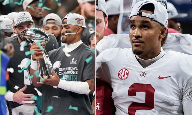 CFB analyst brings back Jalen Hurts' infamous benching moment as Philly QB stops Chiefs three-peat
