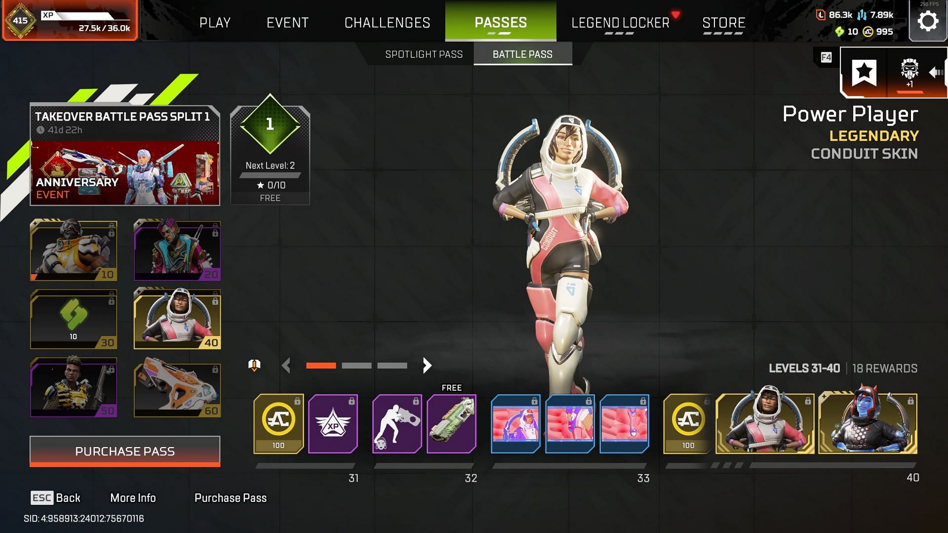 Apex Legends Season 24 Split 1 Battle Pass Levels 31-40 (Image via Sportskeeda Gaming/EA)