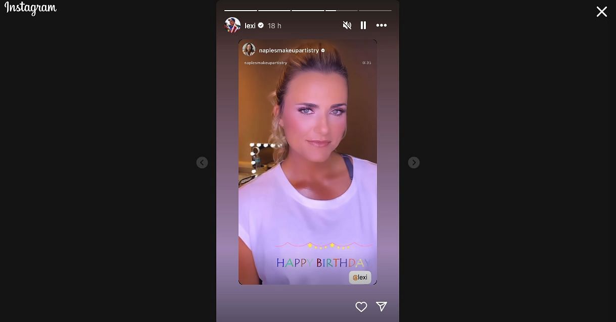 Still from Lexi Thompson&#039;s Instagram story, Image source: Instagram/@lexi