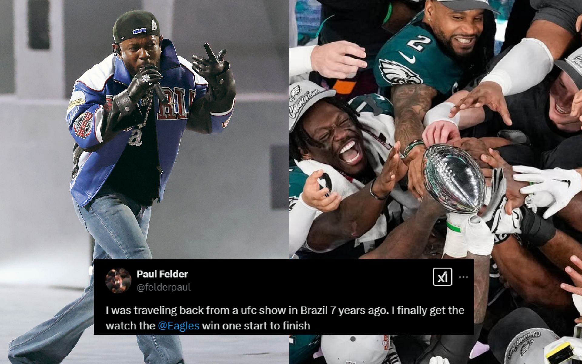 Pros react to Super Bowl LIX and halftime show. [Images courtesy: Getty and @philadelphiaeagles on Instagram]