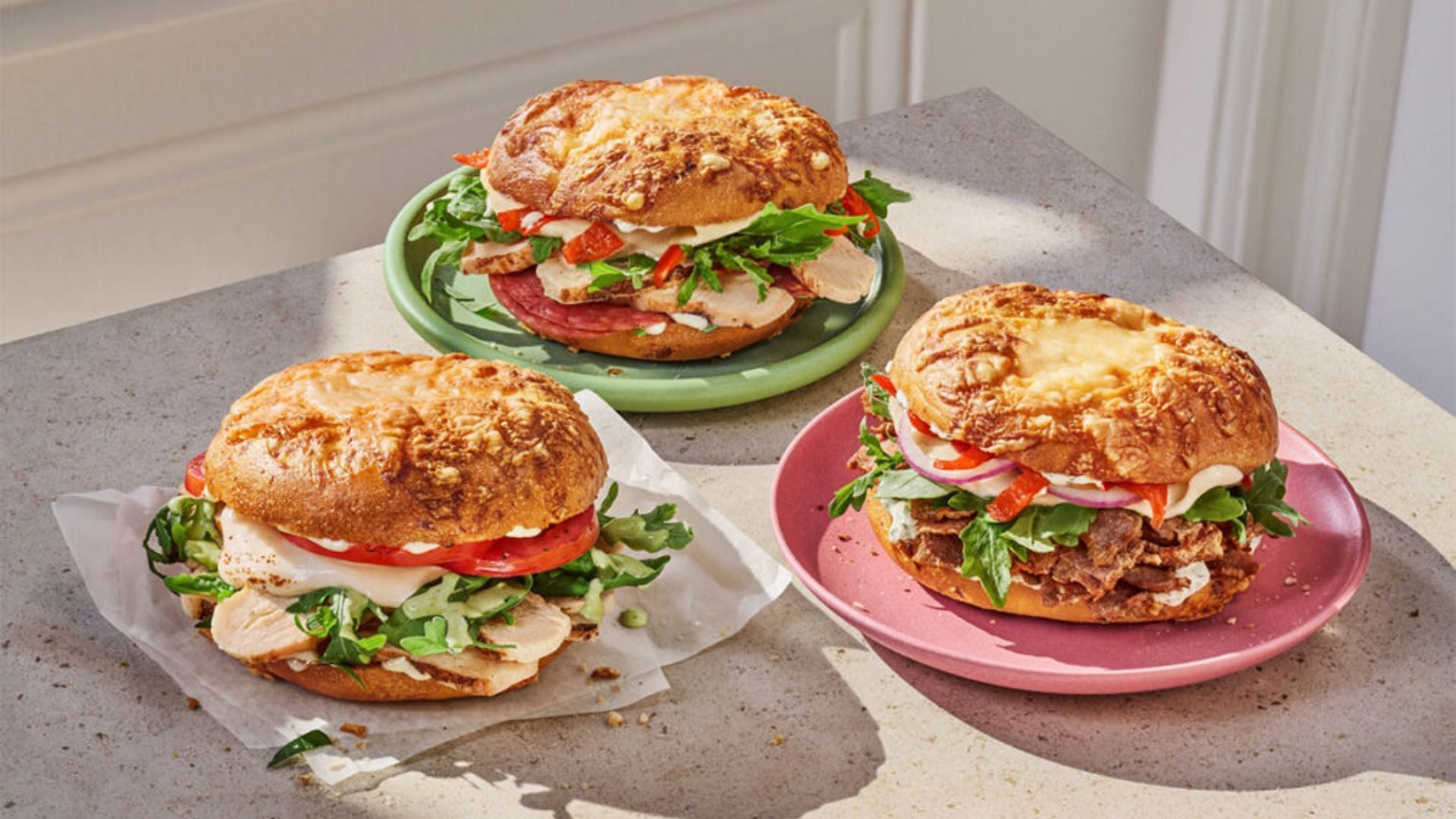 The New Asiago Bagel Stacks (Image via Panera Bread)