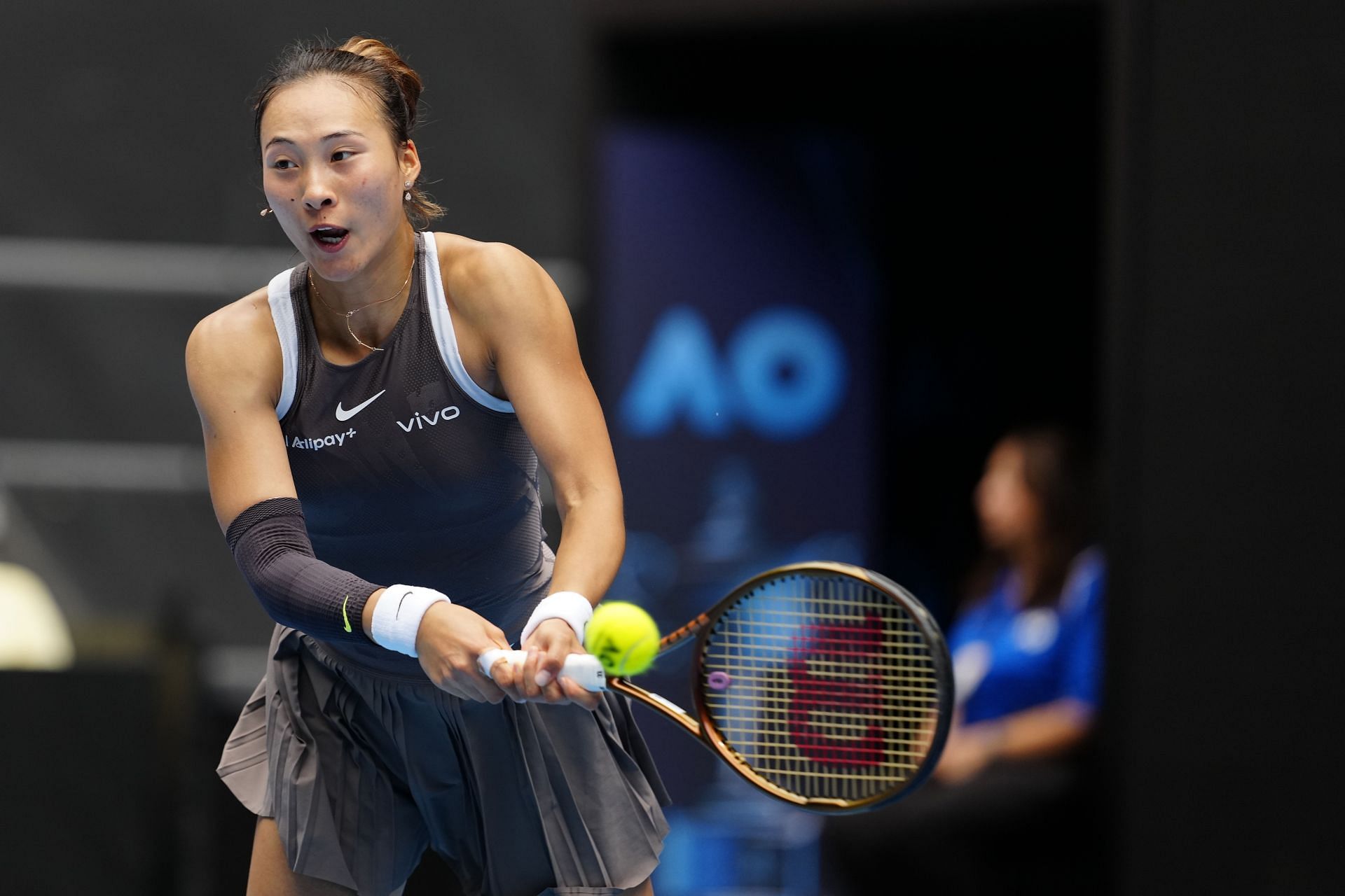 Qinwen in action during the Women&#039;s Singles Second Round match against Laura Siegemund on day four of the 2025 Australian Open - Source: Getty