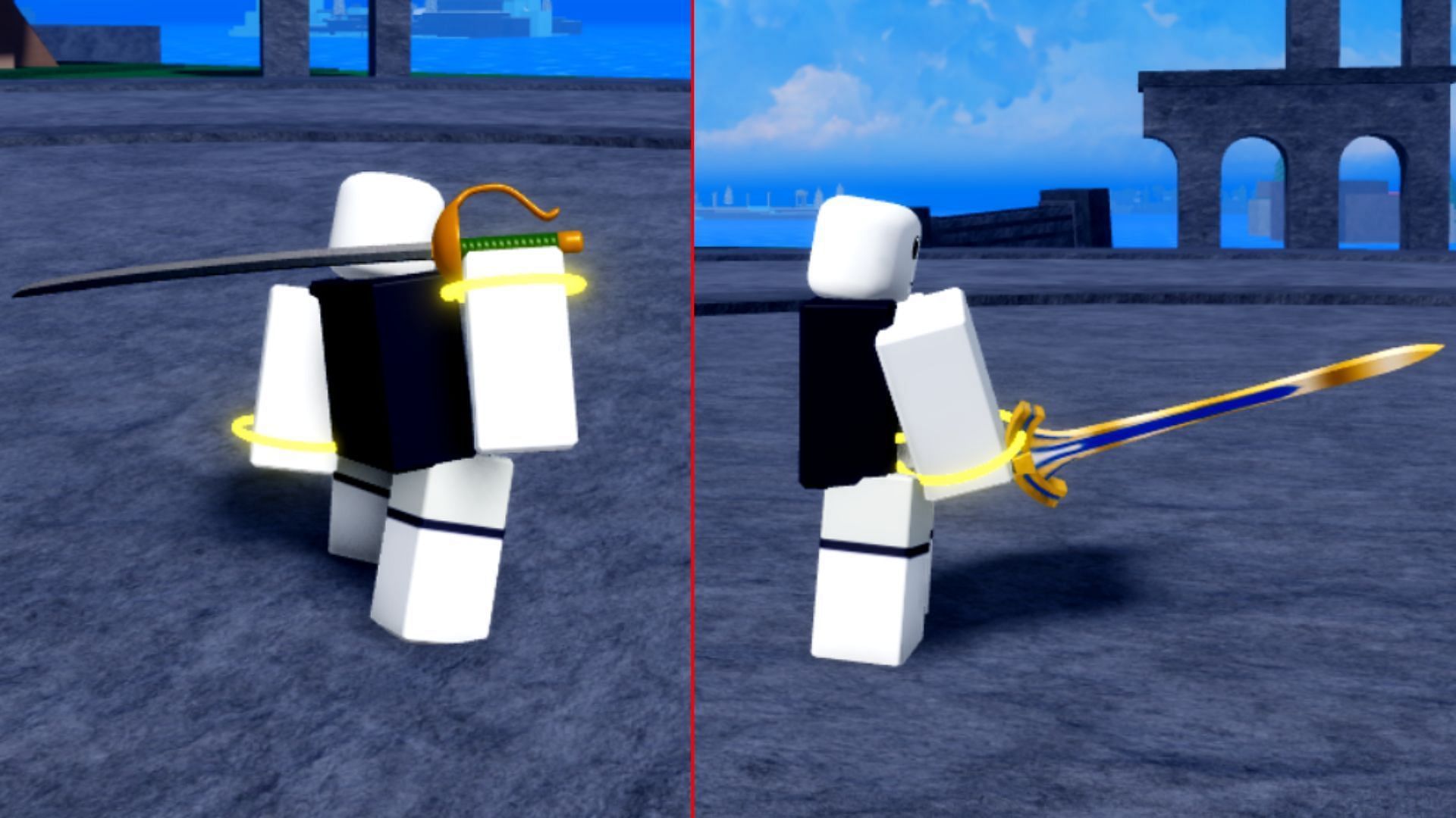 Saber and Excalibur swords (Image via Roblox @ Trello)