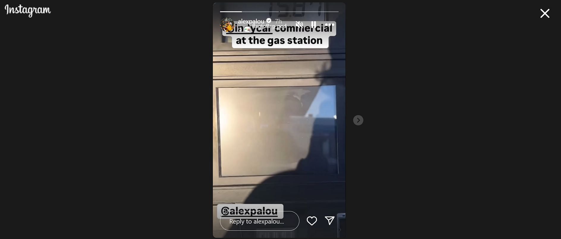 Alex Palou reshared a fan reel showcasing his viral IndyCar commercial at a gas station. Image by Instagram@alexpalou